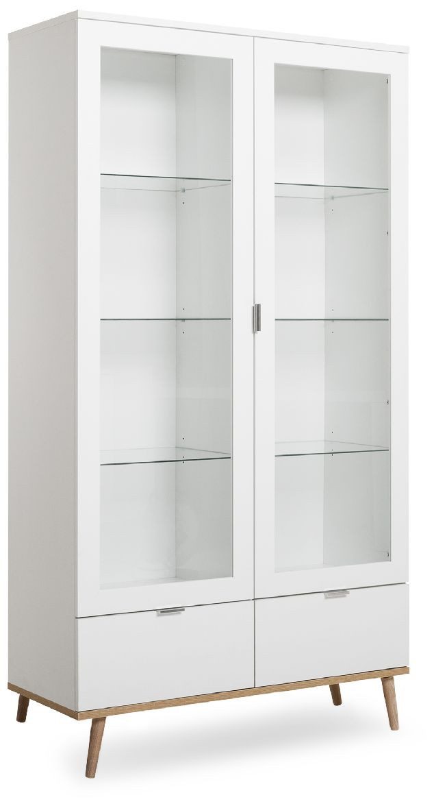 Finori Vitrine Göteborg 54 Weiß, Sonoma günstig online kaufen