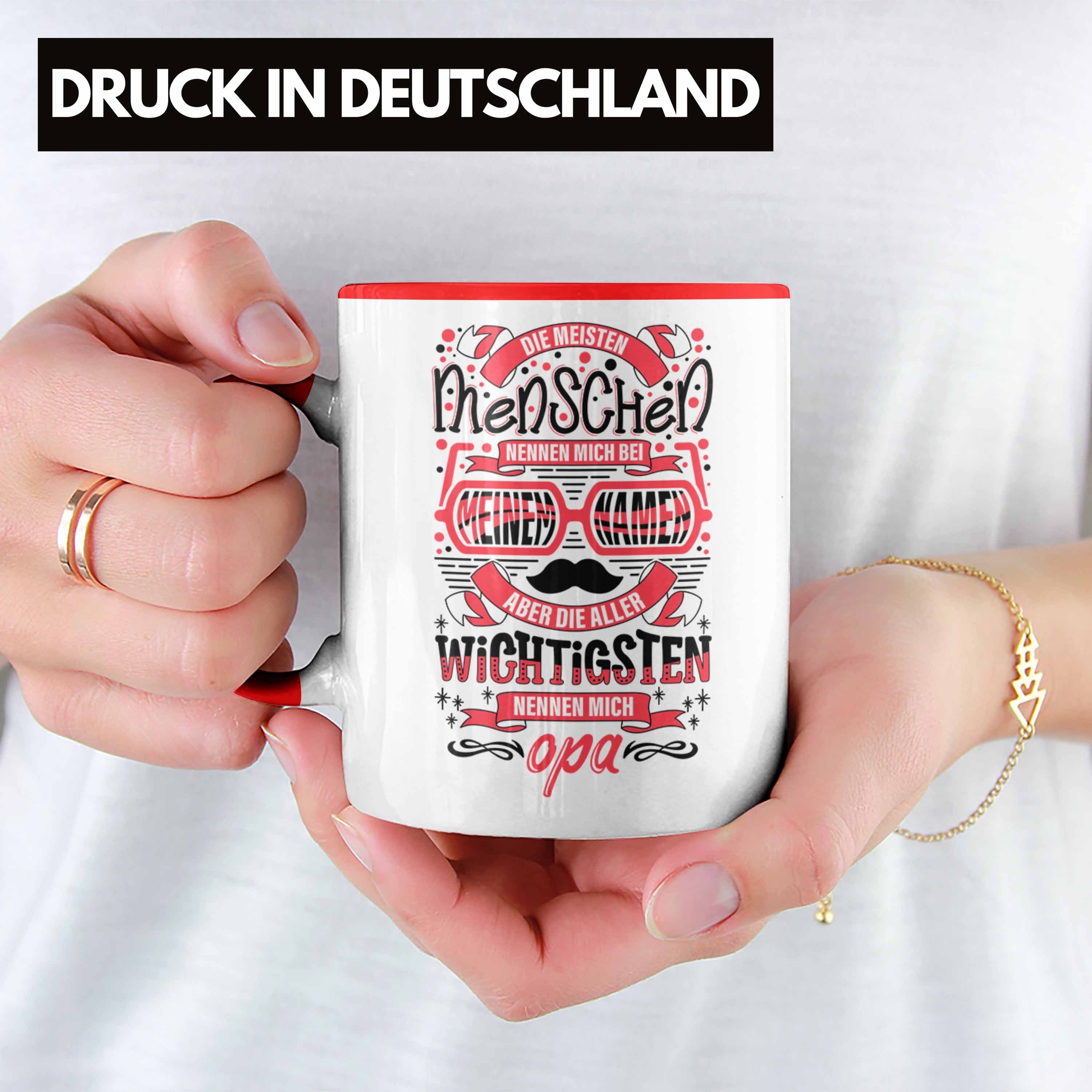 Trendation Opa Bester Tasse Welt Welt - Der von Geschenkidee Tasse Opa Bester Enkelin Enkel Tasse Der Opa Trendation Geschenk Rot