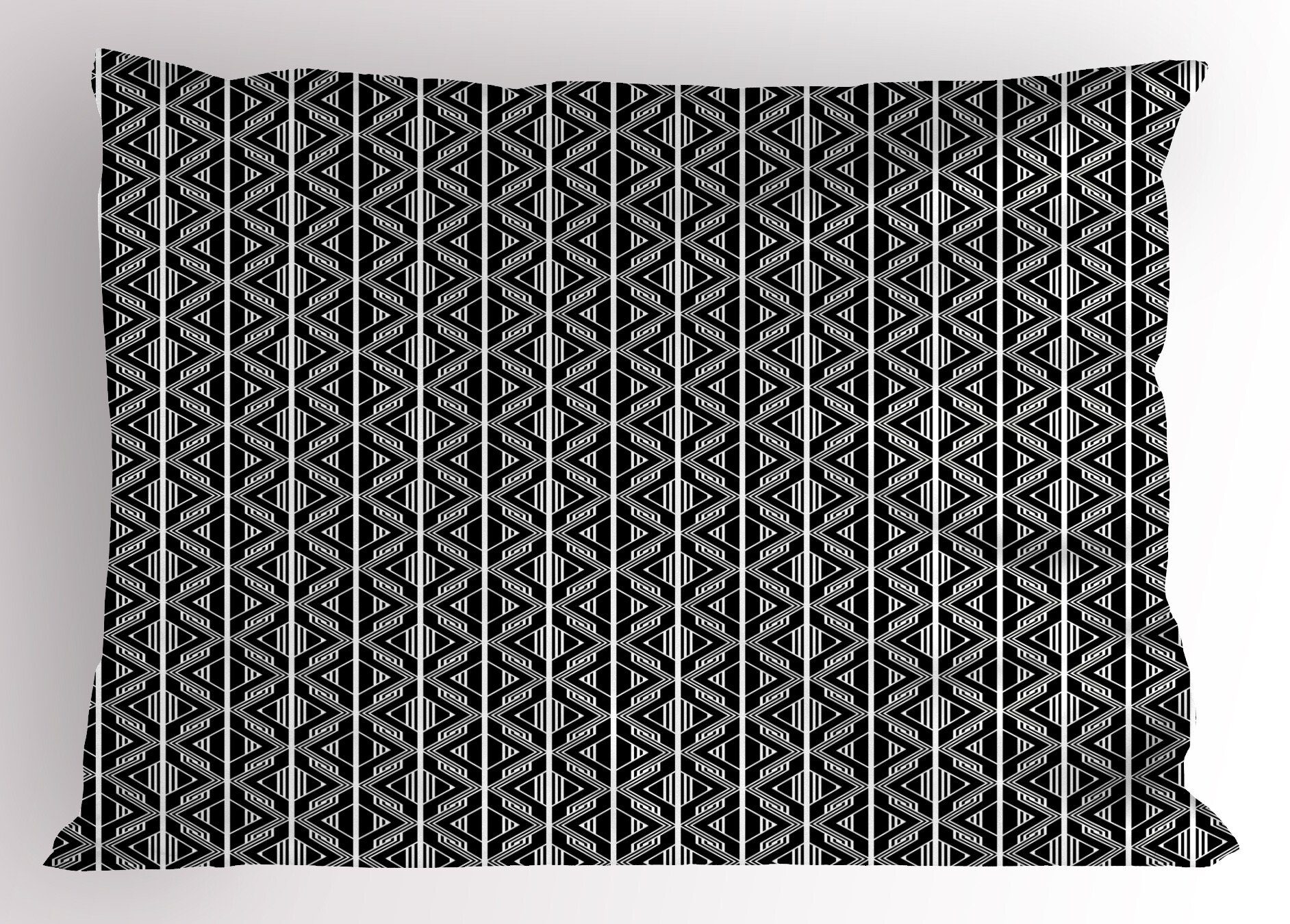 Kissenbezüge Dekorativer Standard King Size Gedruckter Kissenbezug, Abakuhaus (1 Stück), geometrische Rhombus Linien und Zigzags