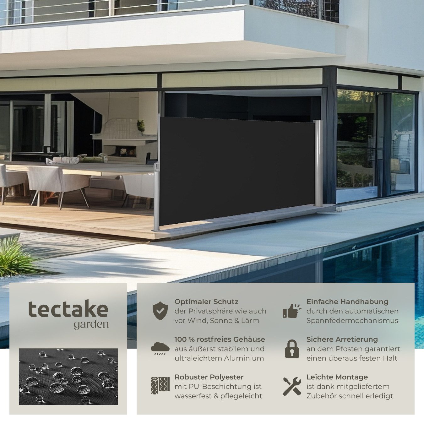 tectake Seitenarmmarkise Seitenmarkise aus Aluminium günstig online kaufen