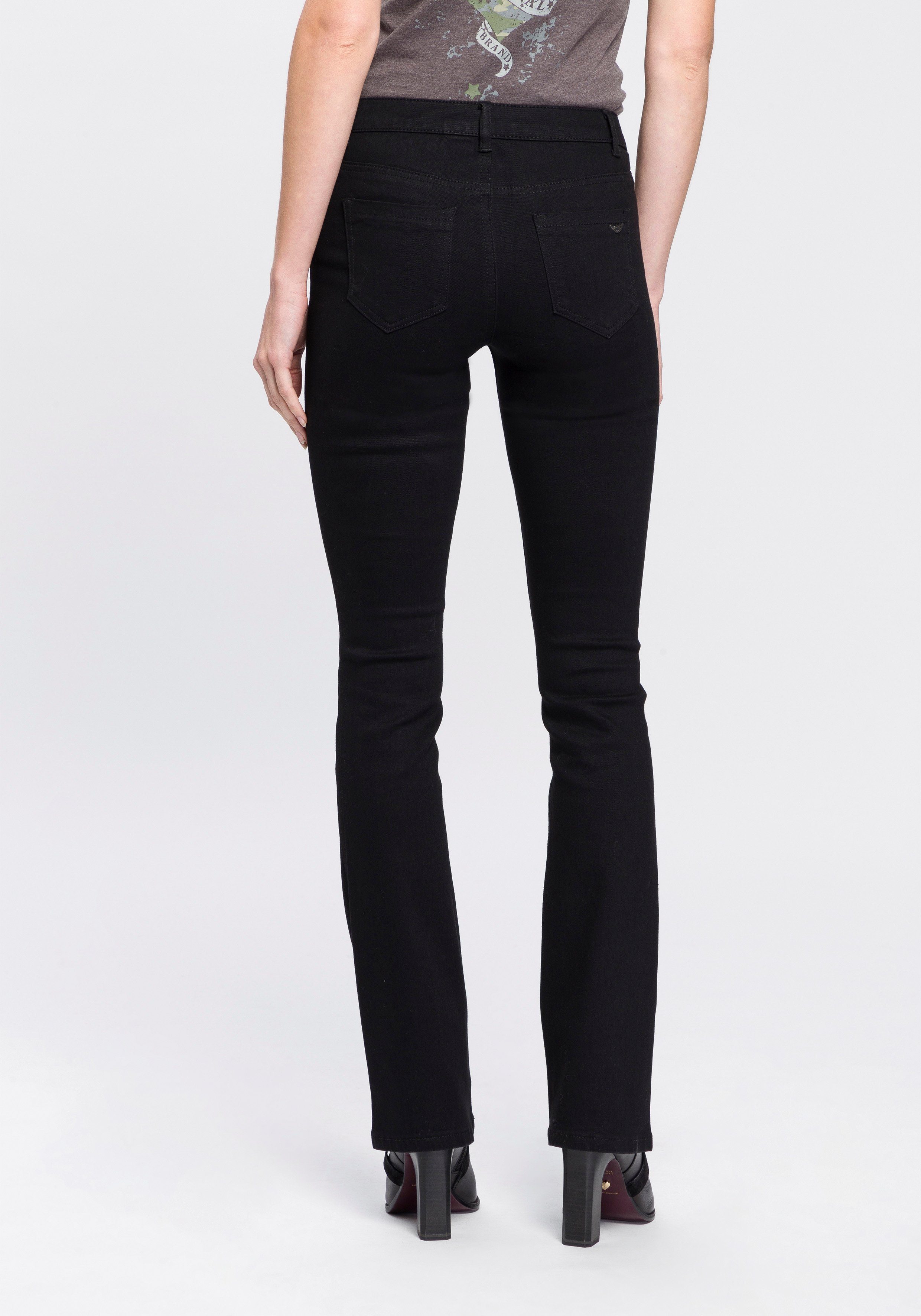 Arizona Bootcut-Jeans Ultra-Stretch Mid-Waist black