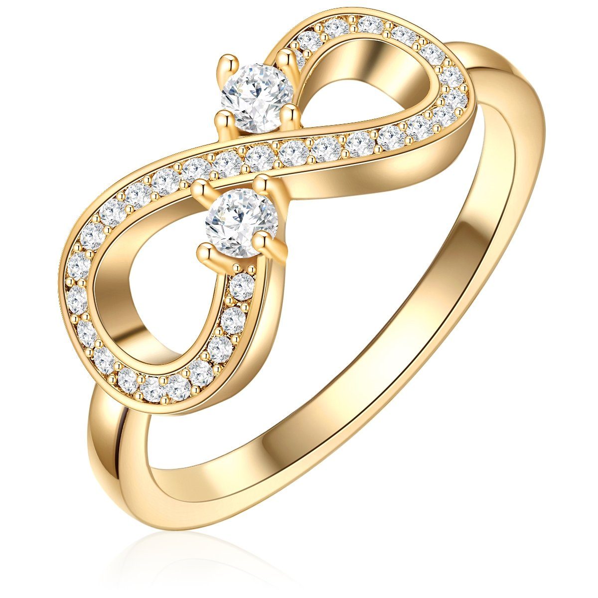 Jane Kristallen verziert mit Fingerring weiß Swarovski® gelbgold Ring von Lulu &