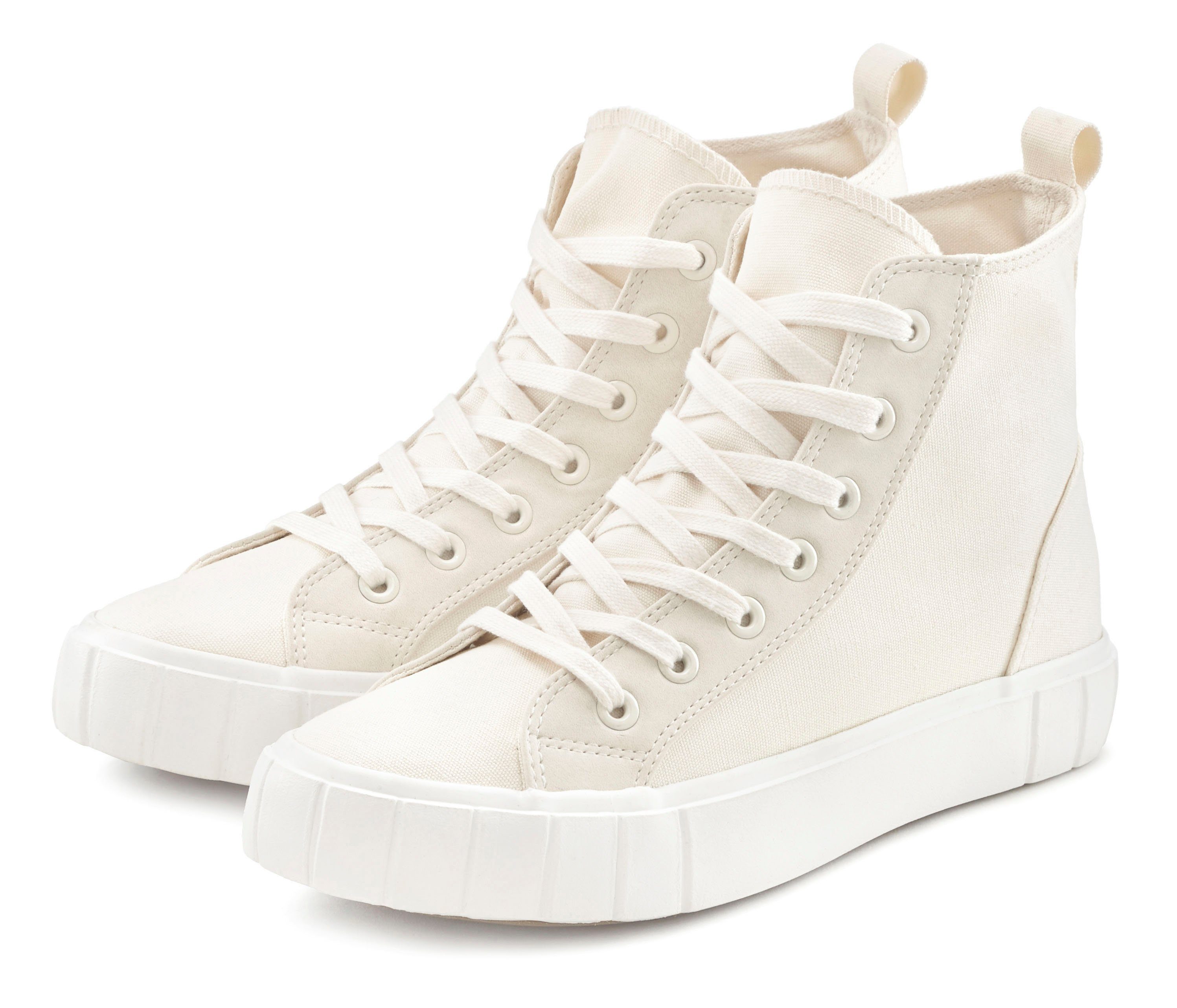 Schuhe Sneaker Elbsand Sneaker High Top Boots aus modischem Canvas-Material mit kleiner Plateausohle vegan