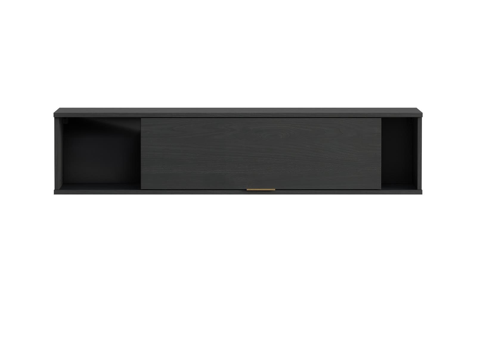 cm Spanplatte breit, Wandregal Hängeregal 135 modernes aus Beautysofa Marineblau Regal oder mit Schwarz, Pula, Tür