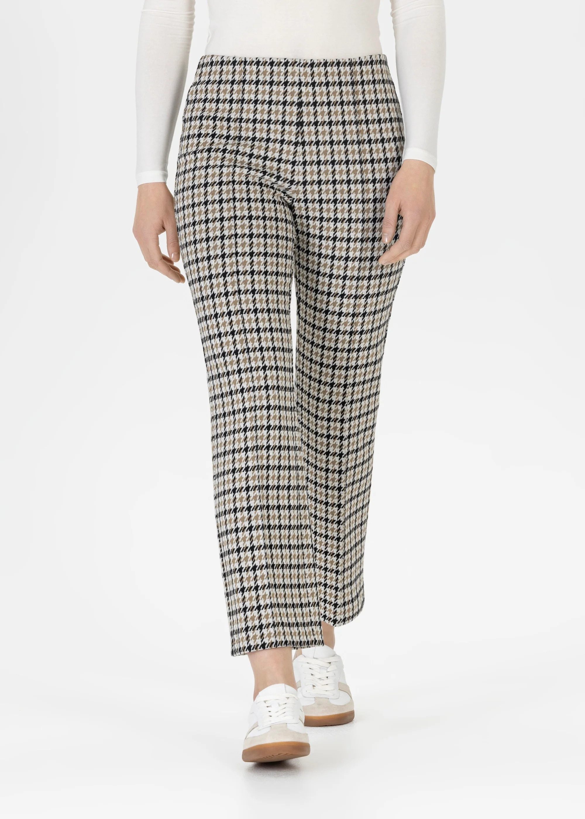 Stehmann Stoffhose Leni2-700 - Hose Damen mit Hahnentritt-Muster - Slim Fit Hose