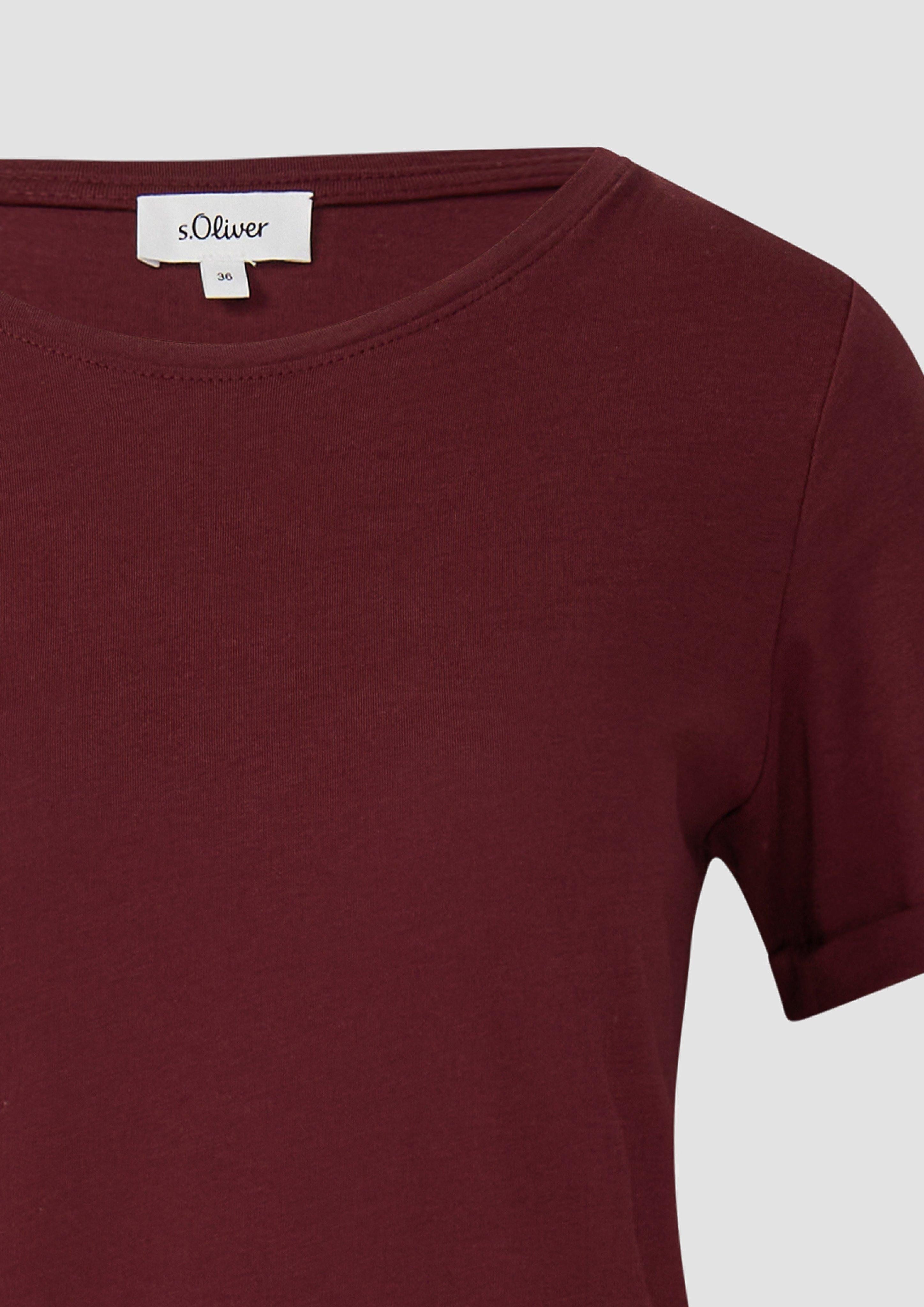 s.Oliver Kurzarmshirt T-Shirt mit Ärmelumschlag günstig online kaufen