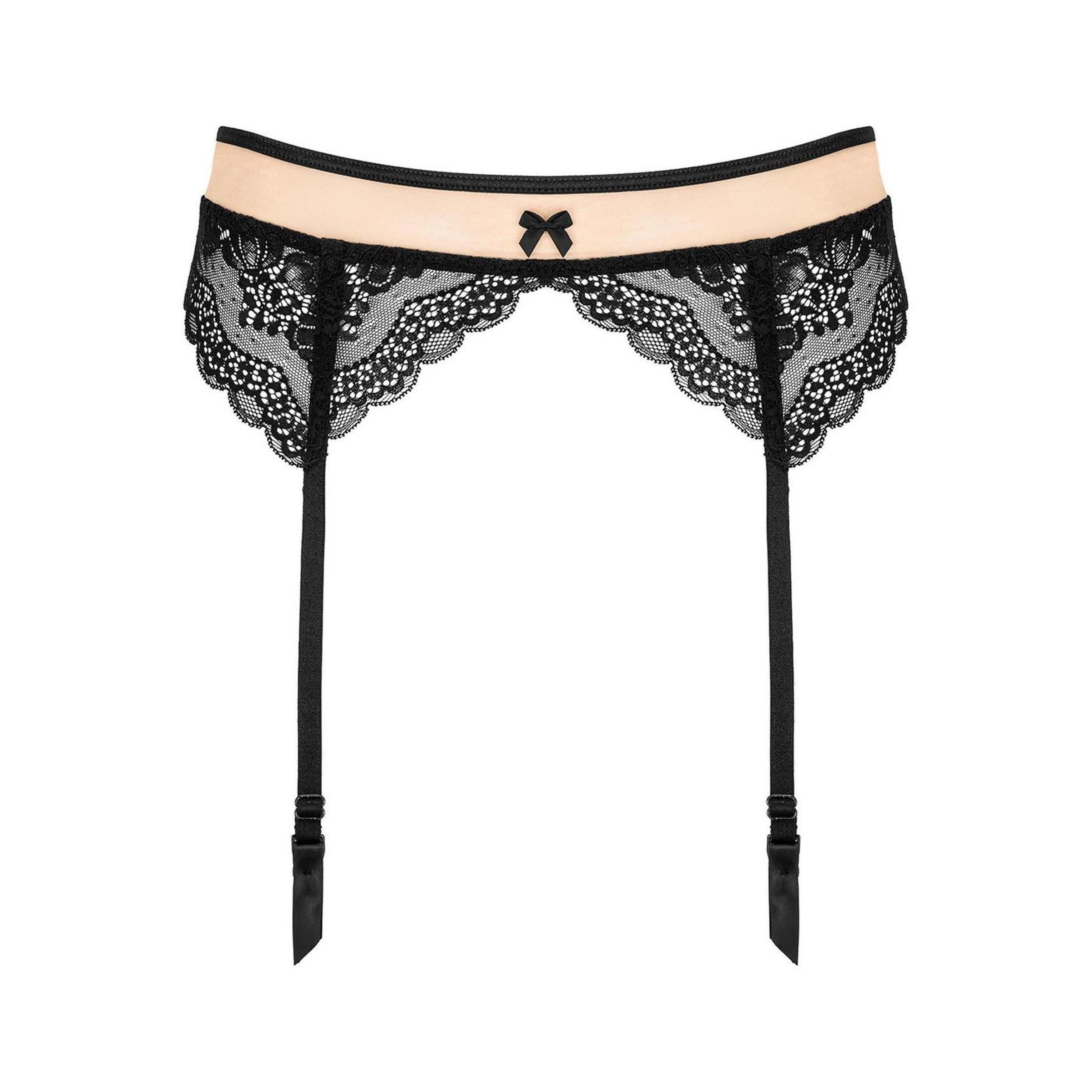 KOTEK Strapsgürtel KO G001 garter belt black-beige - (L/XL,S/M)