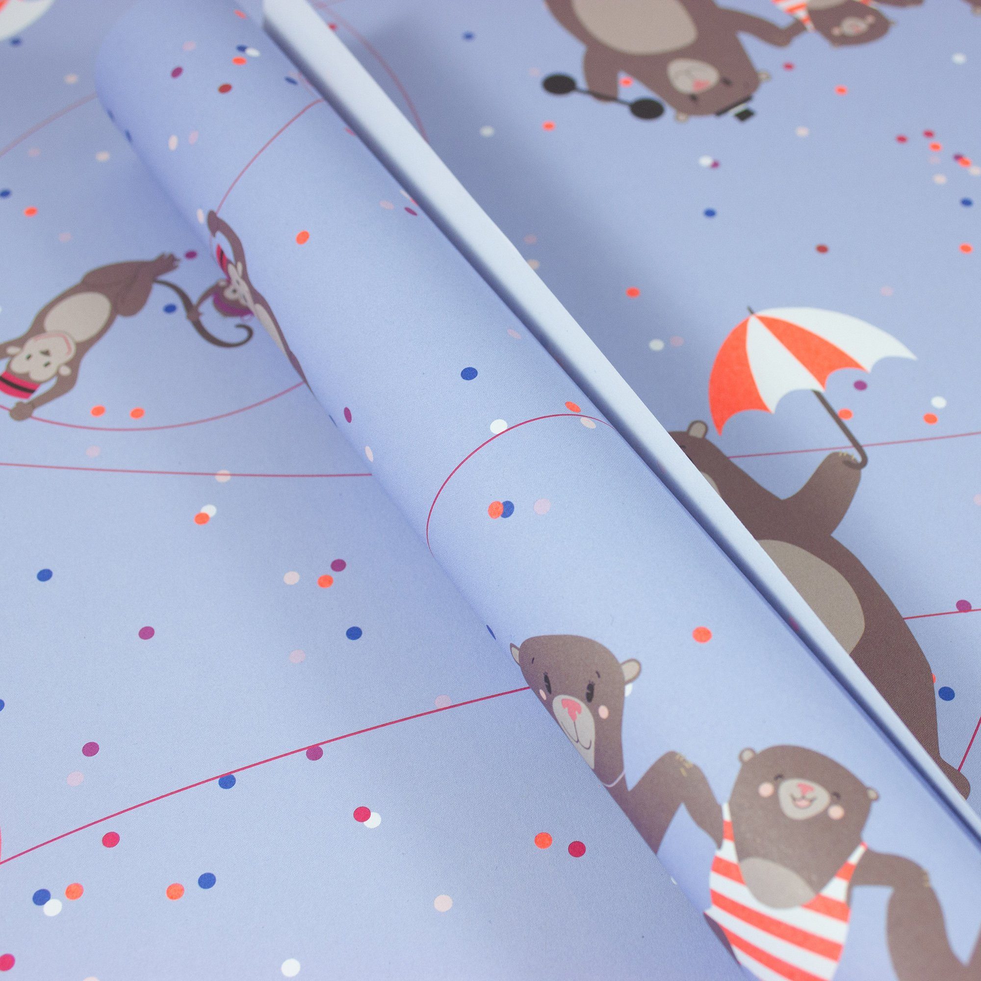 Bow & Hummingbird Geschenkpapier Geschenkpapier Circus Bears, 100% Recyclingpapier