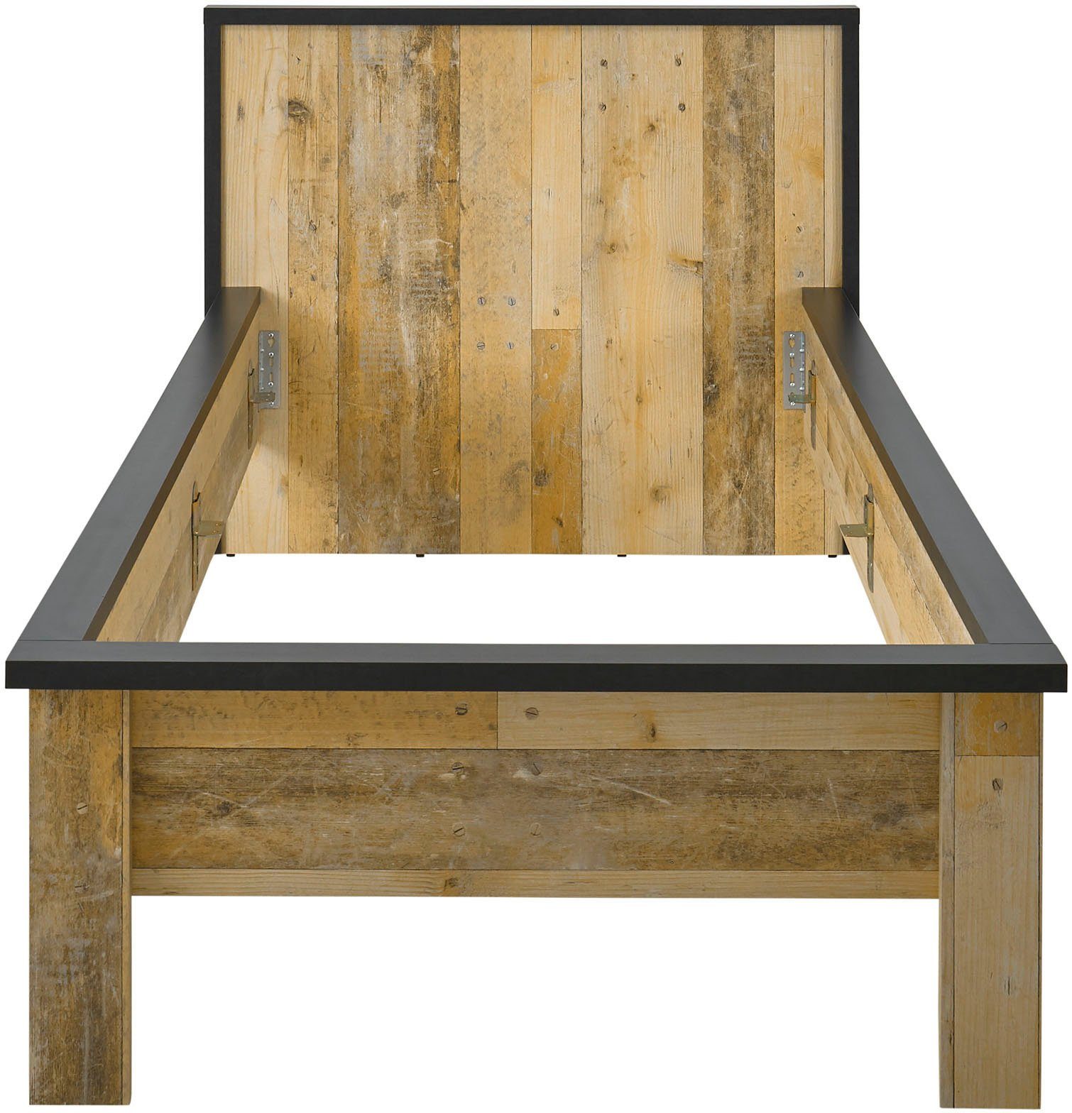 Home affaire Einzelbett SHERWOOD Liegefläche 90/140 oder 180x200 cm, aus FSC®-zertifiziertem Holzwerkstoff, rustikaler Landhausstil