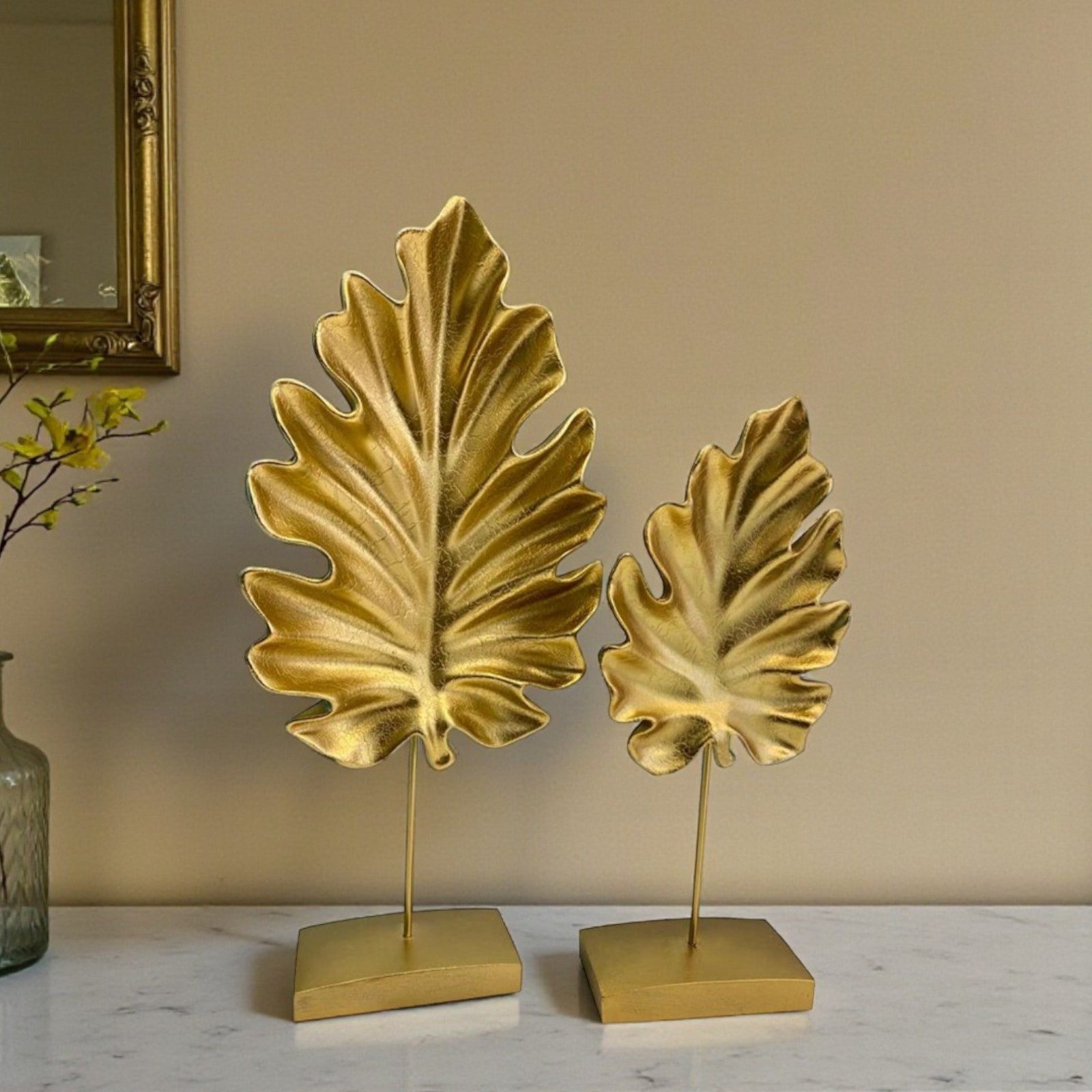 Bamyum Dekoobjekt Bamyum 2pcs Bergahornblätter Sculpture Modern Deko Figur