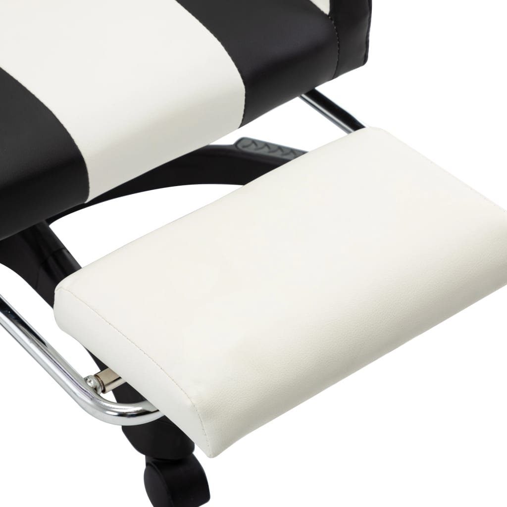 vidaXL Bürostuhl Gaming-Stuhl mit Kunstleder Fußstütze Weiß und Weiß Schwarz und und Schwarz St) Weiß (1 | Schwarz