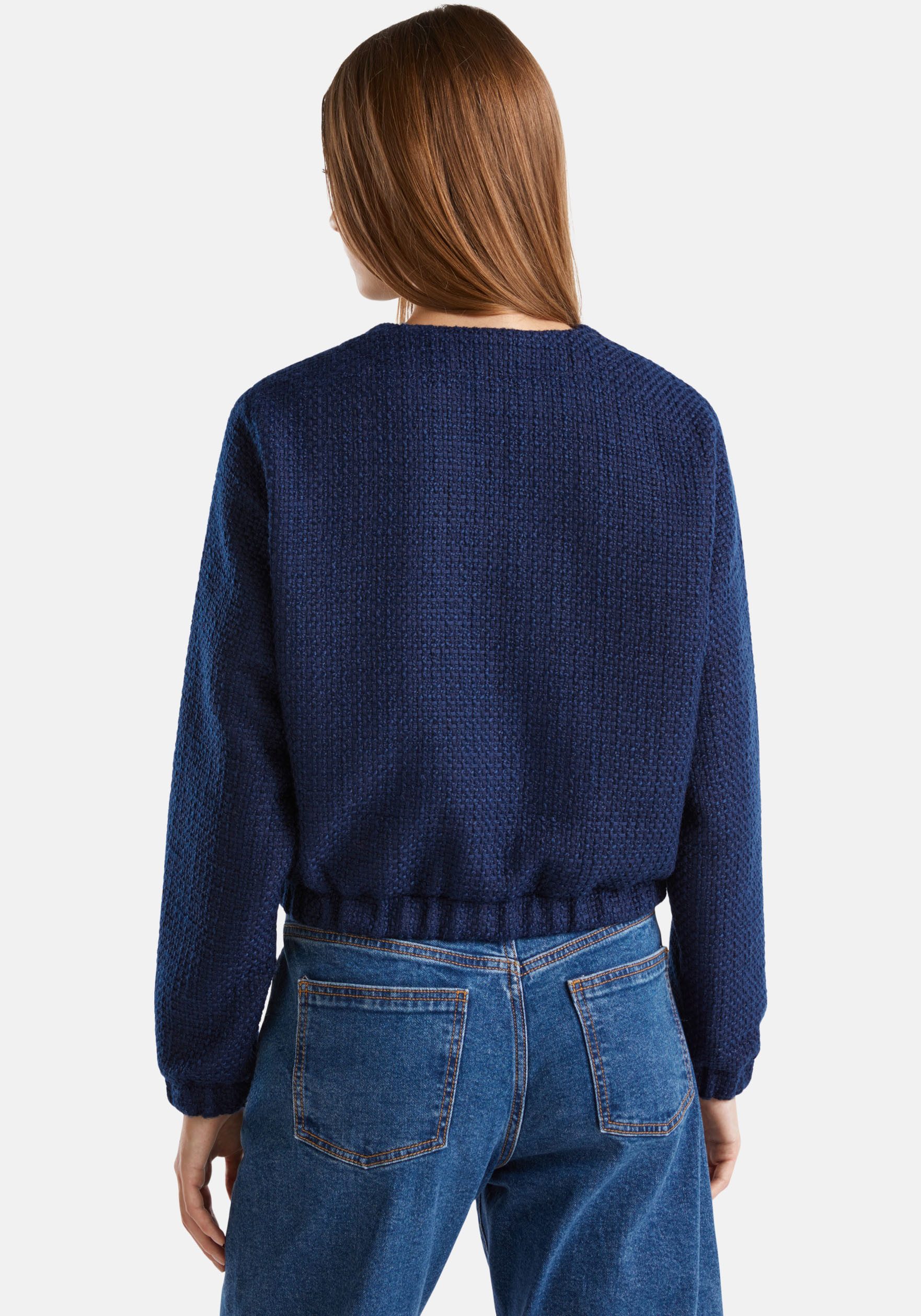 United Colors of Benetton Bomberjacke mit Knopfleiste in Strickware günstig online kaufen