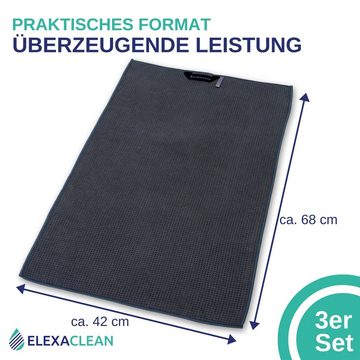 ELEXACLEAN Geschirrtuch Mikrofaser Küchentücher, (Set, 3-tlg., 68x42 cm), streifenfrei, fusselfrei, besonders saugfähig