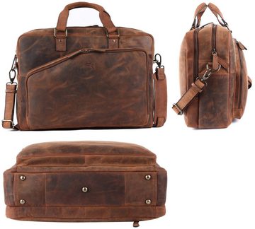 TUSC Businesstasche Oberon 17, Premium Businesstasche für Laptop bis 17,3 Zoll im Vintage Stil