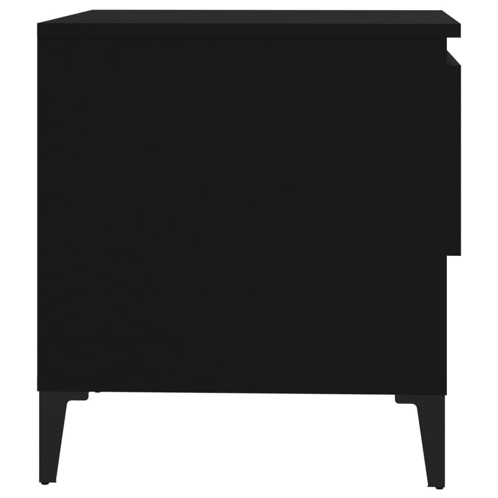 furnicato 50x46x50 cm Schwarz 2 Beistelltische Beistelltisch (2-St) Holzwerkstoff Stk.