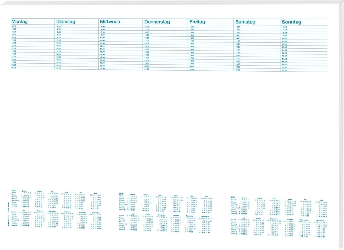 RNK Verlag Schreibtischunterlage Schreibunterlage Office Blanko mit Kalendarium 600x420mm 30 Blatt