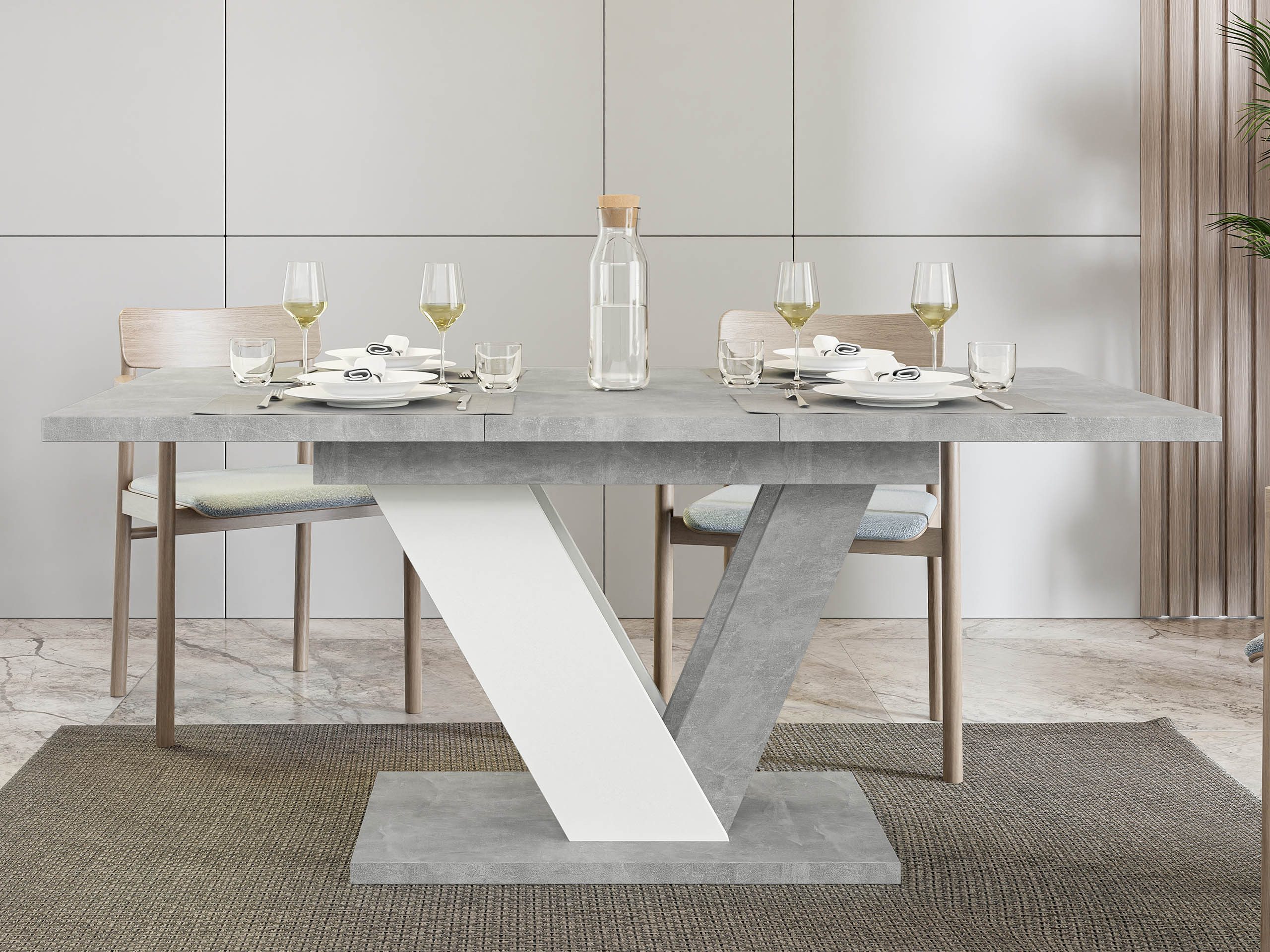 MIRJAN24 Esstisch Dubai (Ausziehbar - 1x Einlegeplatte), 120-160x80x76 cm, Rechteck