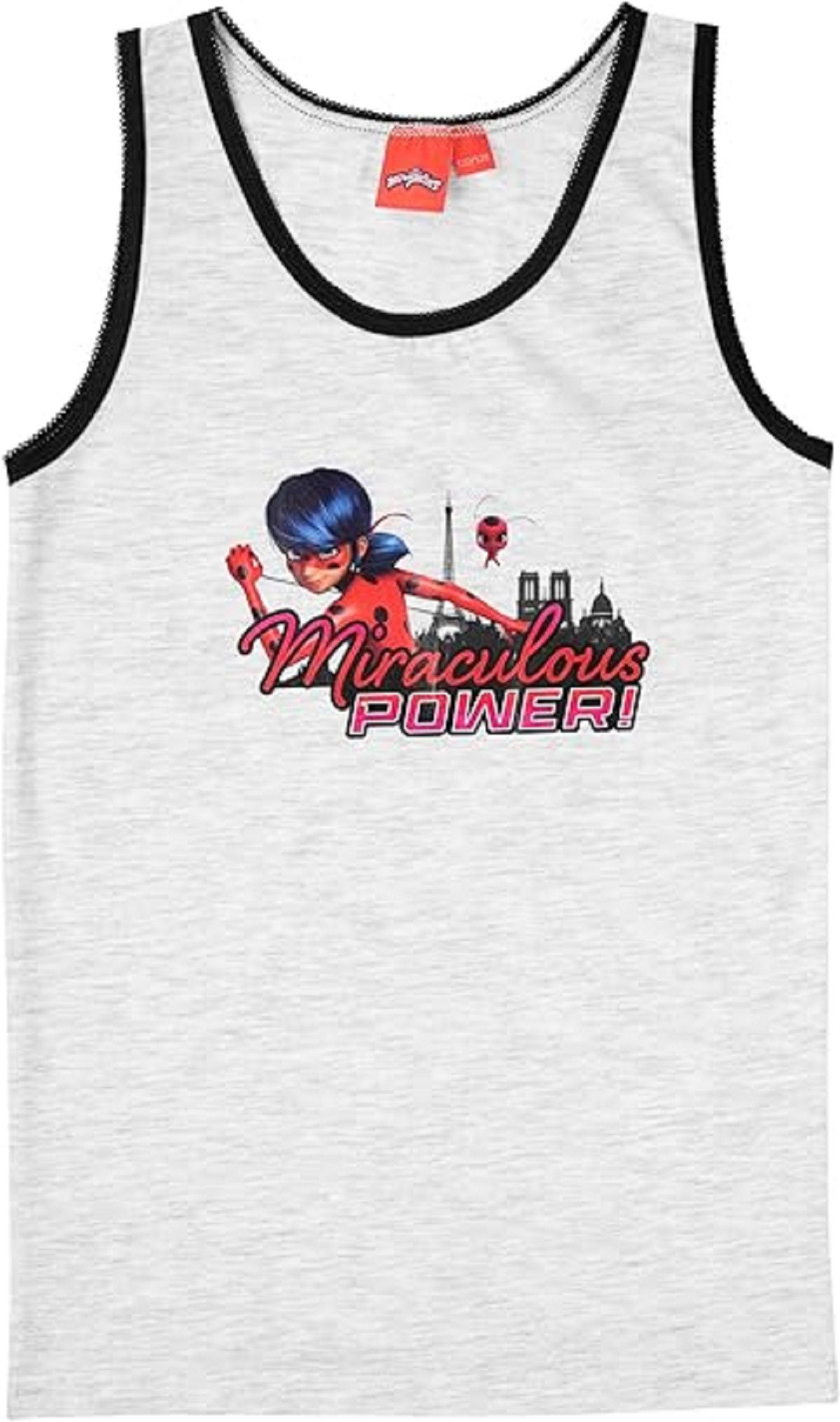 Miraculous - Ladybug Unterhemd Unterhemd für Mädchen Tank Top Unterwäsche Weiß/Grau (2er Pack) – Bild 3 von 3