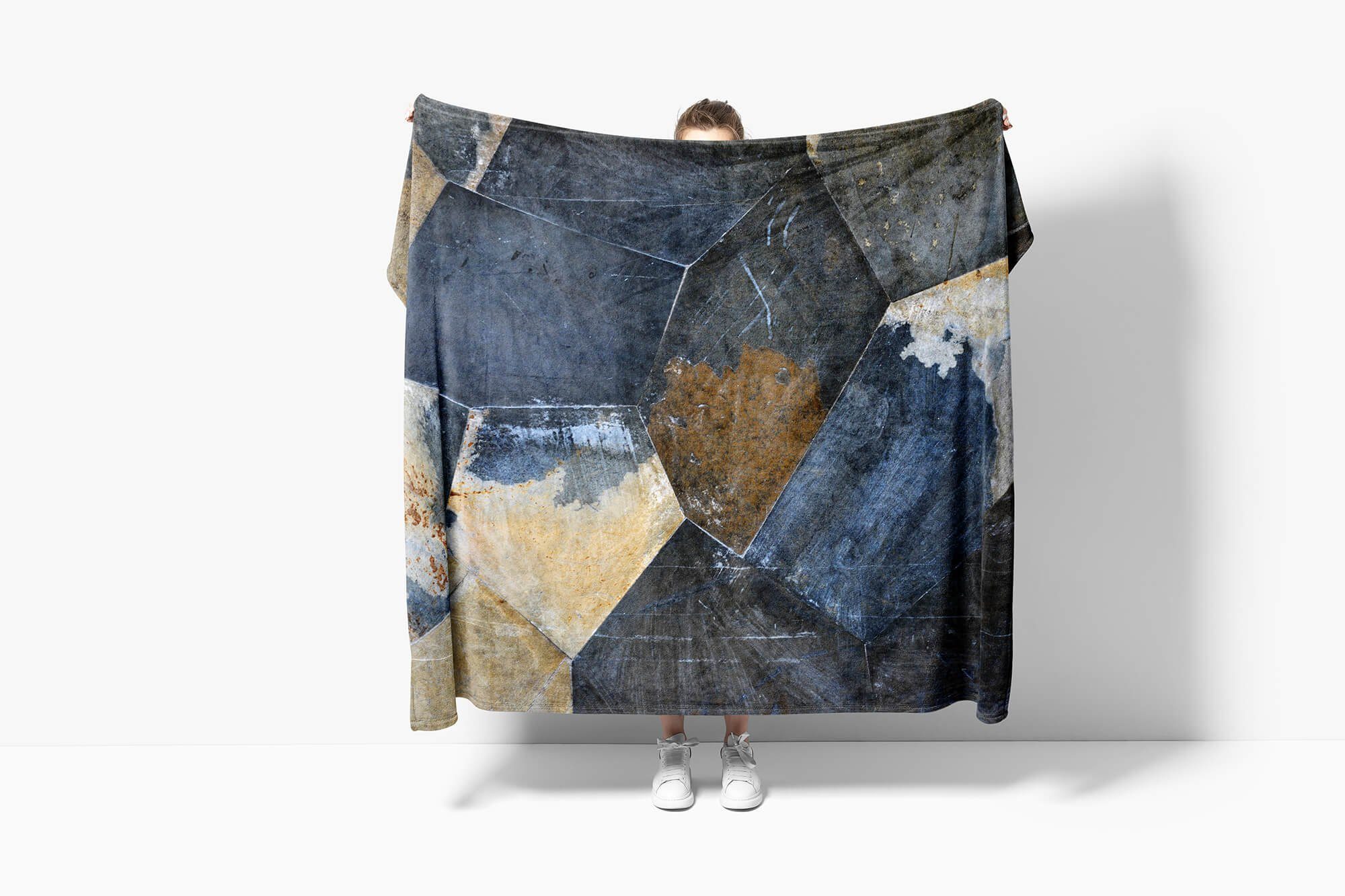 Sinus Art Handtücher Handtuch Nahaufnahme (1-St), Strandhandtuch mit Baumwolle-Polyester-Mix Mosaik Fotomotiv Auffallen, Handtuch Kuscheldecke Saunatuch