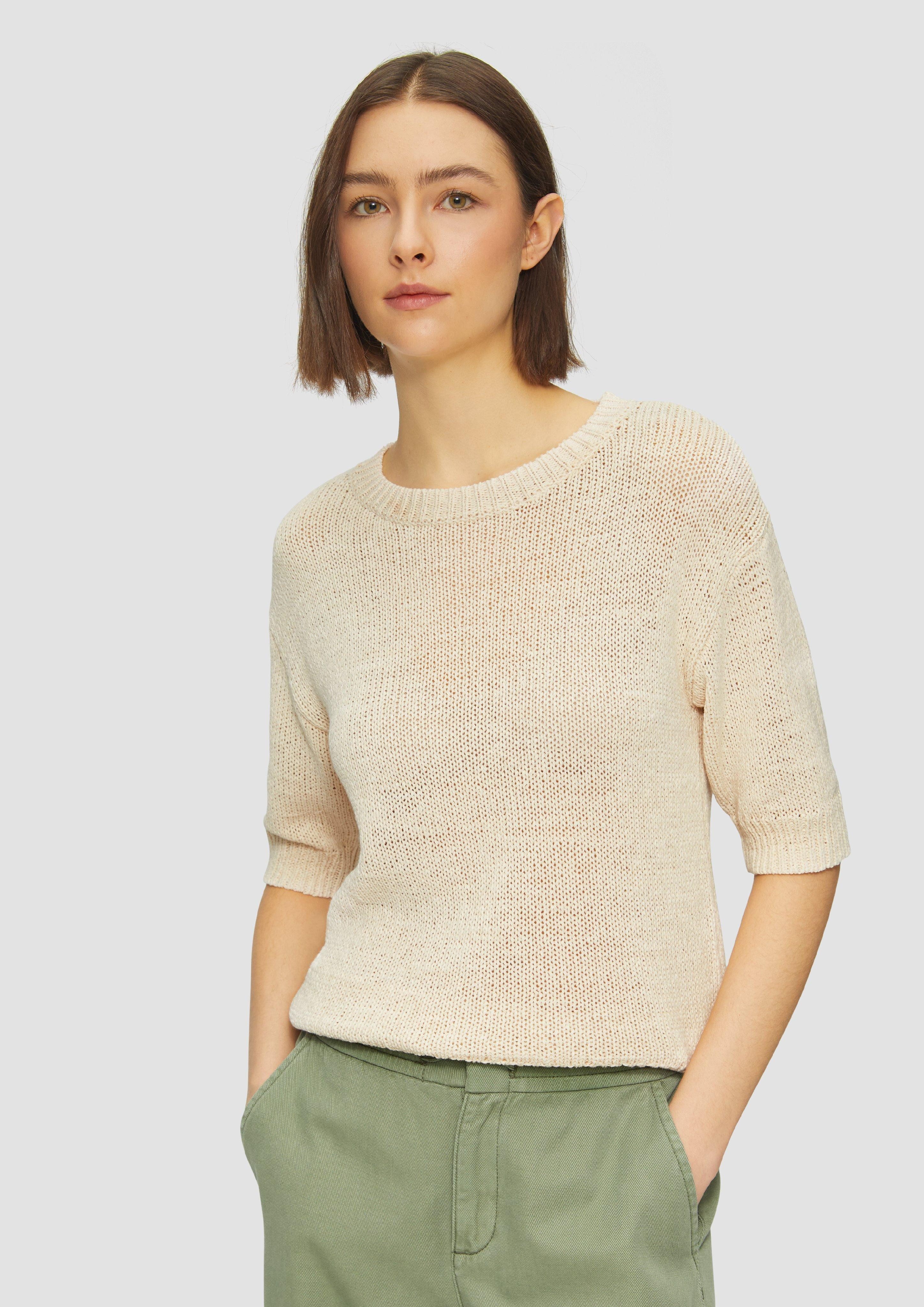 Strickpullover Strickpullover aus Bändchengarn mit 3/4-Ärmeln