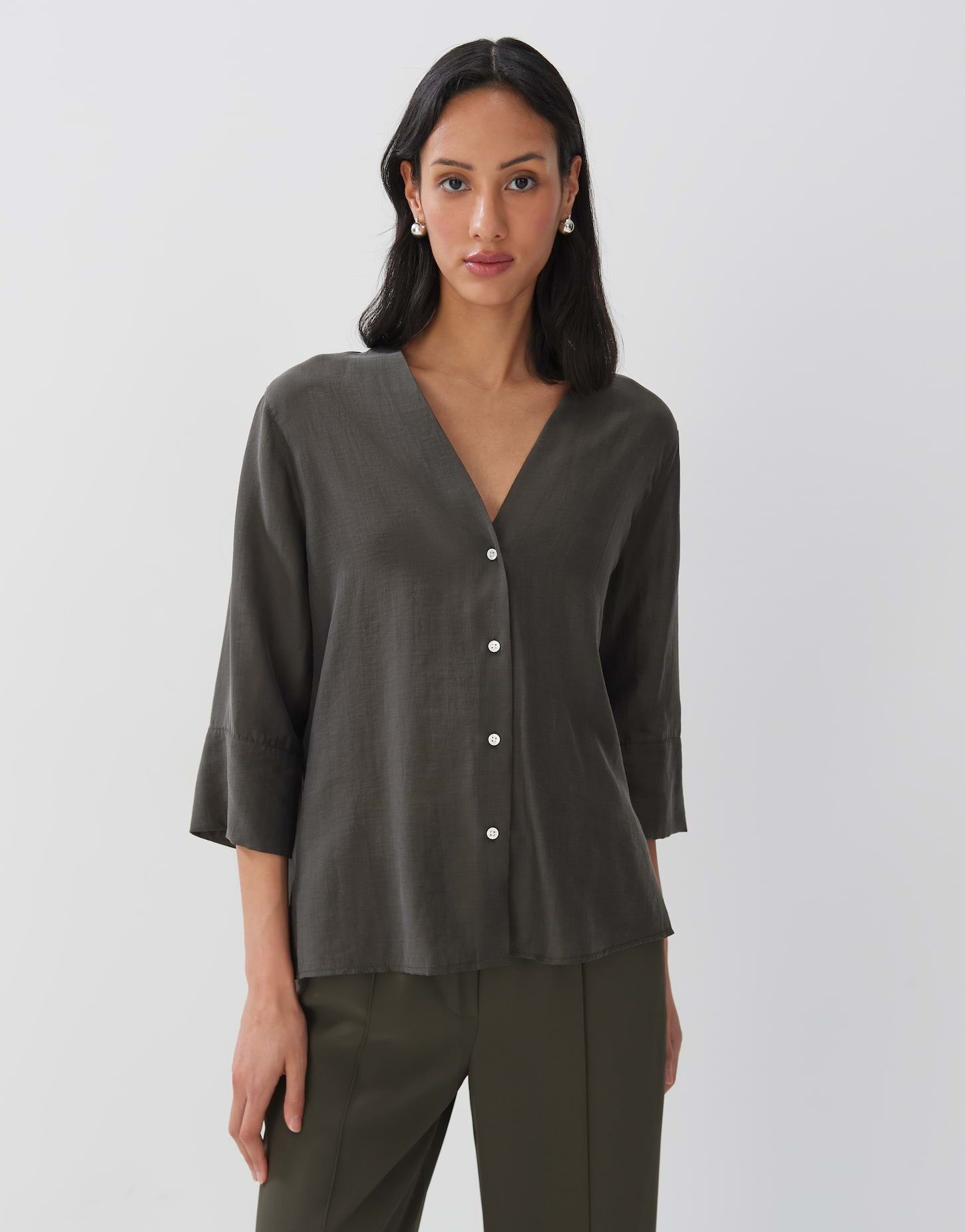 Shirtbluse Shirtbluse ZIMONIA Loose aus Tencel Mix