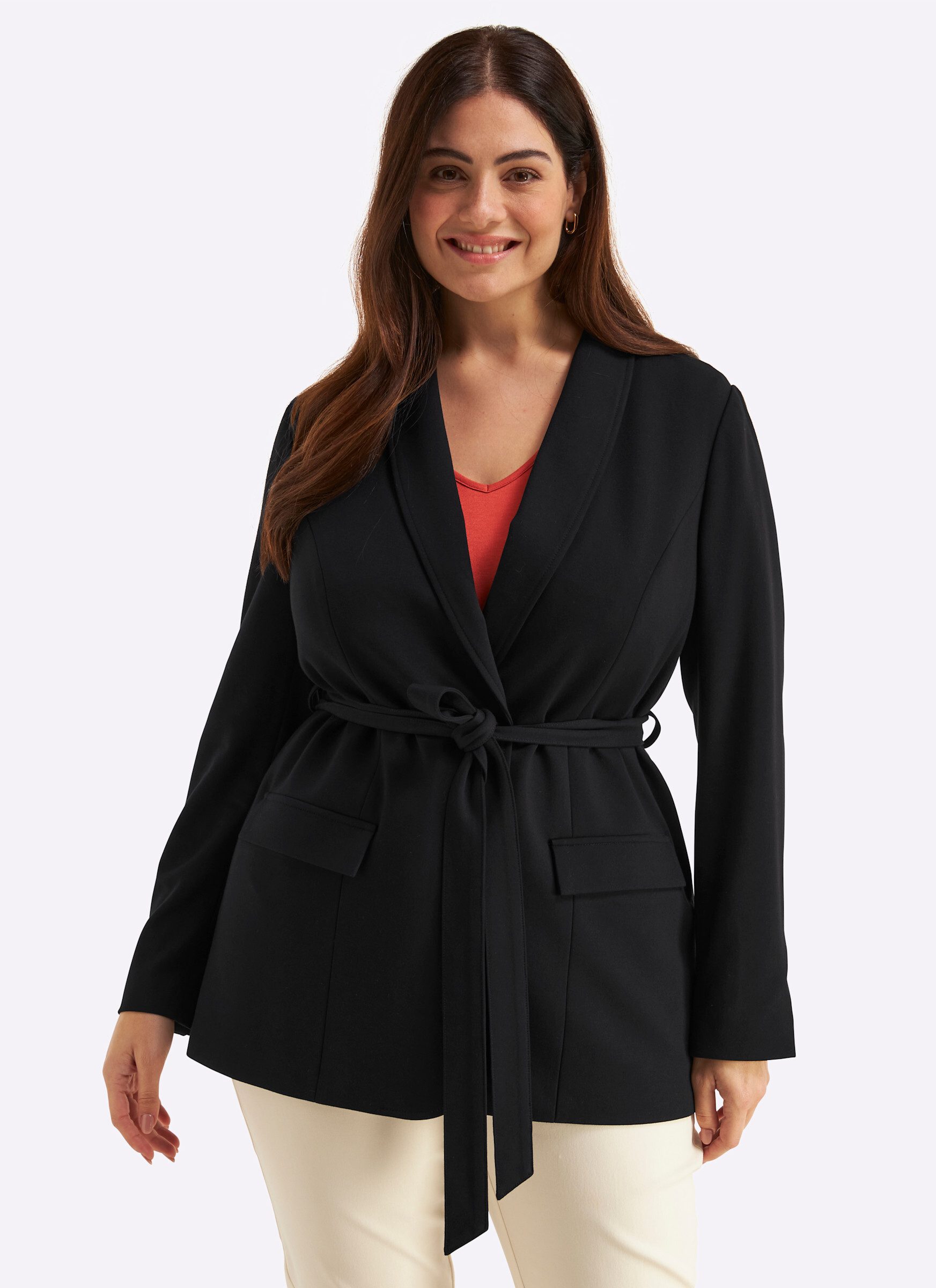Sheego Blusenblazer Shirtblazer Langarm