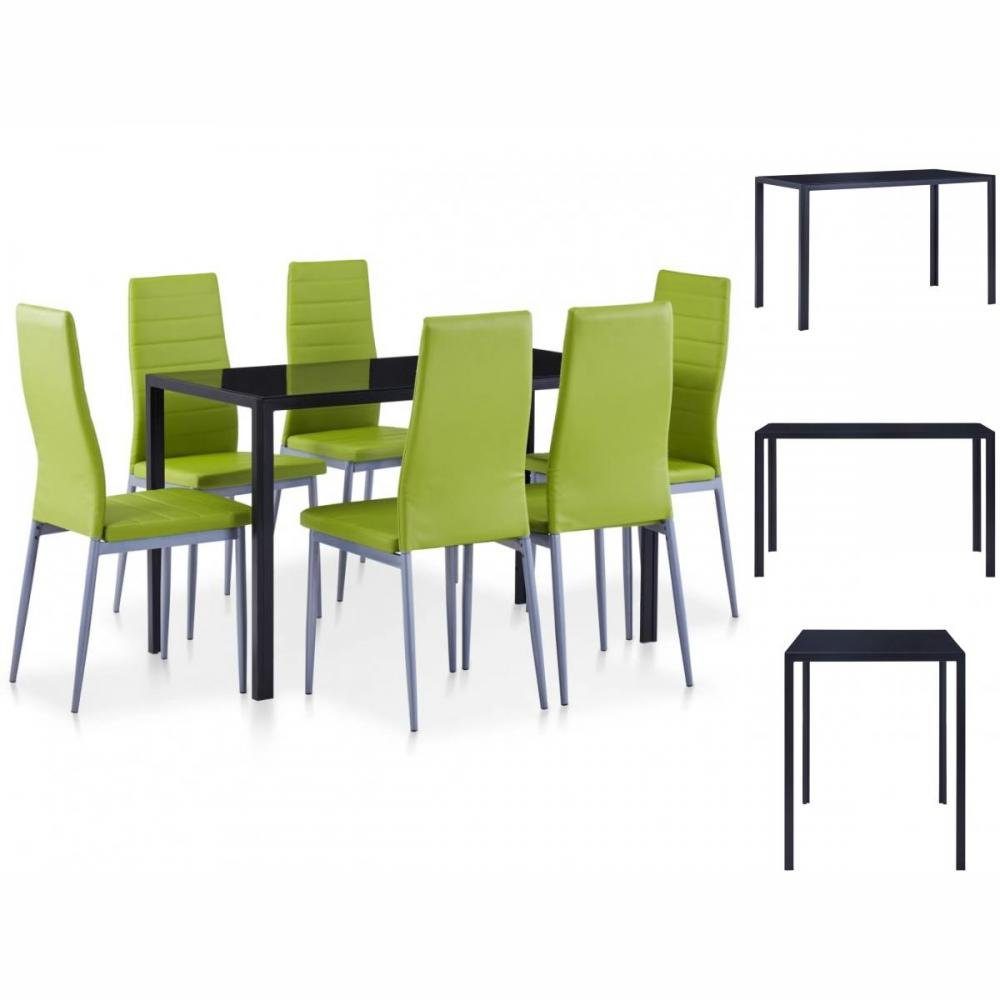 Esstisch Grün Stühle Esszimmer Essgruppe 7-tlg vidaXL Sitzgruppe