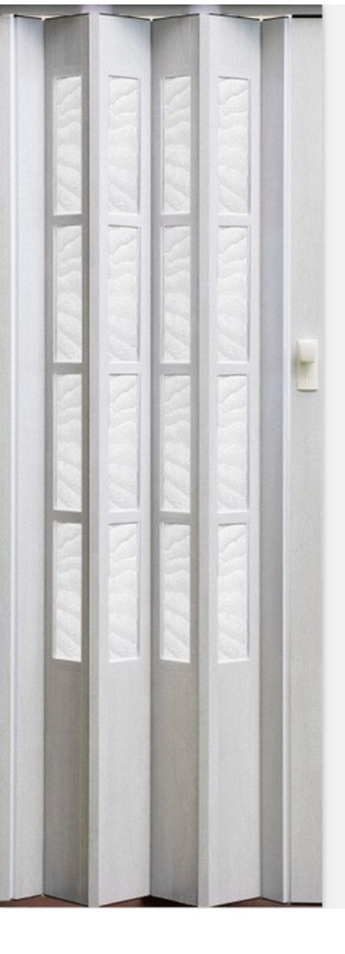 Vivaldi Falttür Schiebetür weiß gewischt Fenster Schloss H.203 cm B. bis 100 cm cgl281 (1 Karton, 1-St., 1 Set), teils vormontiert