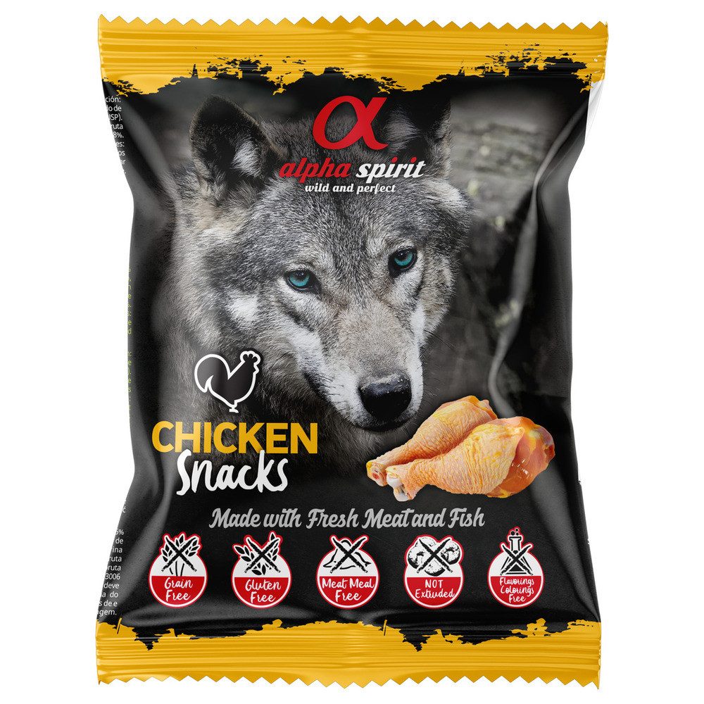 Alpha Spirit Hundesnack gewürfelt Huhn 50 g, Snack für: Hund