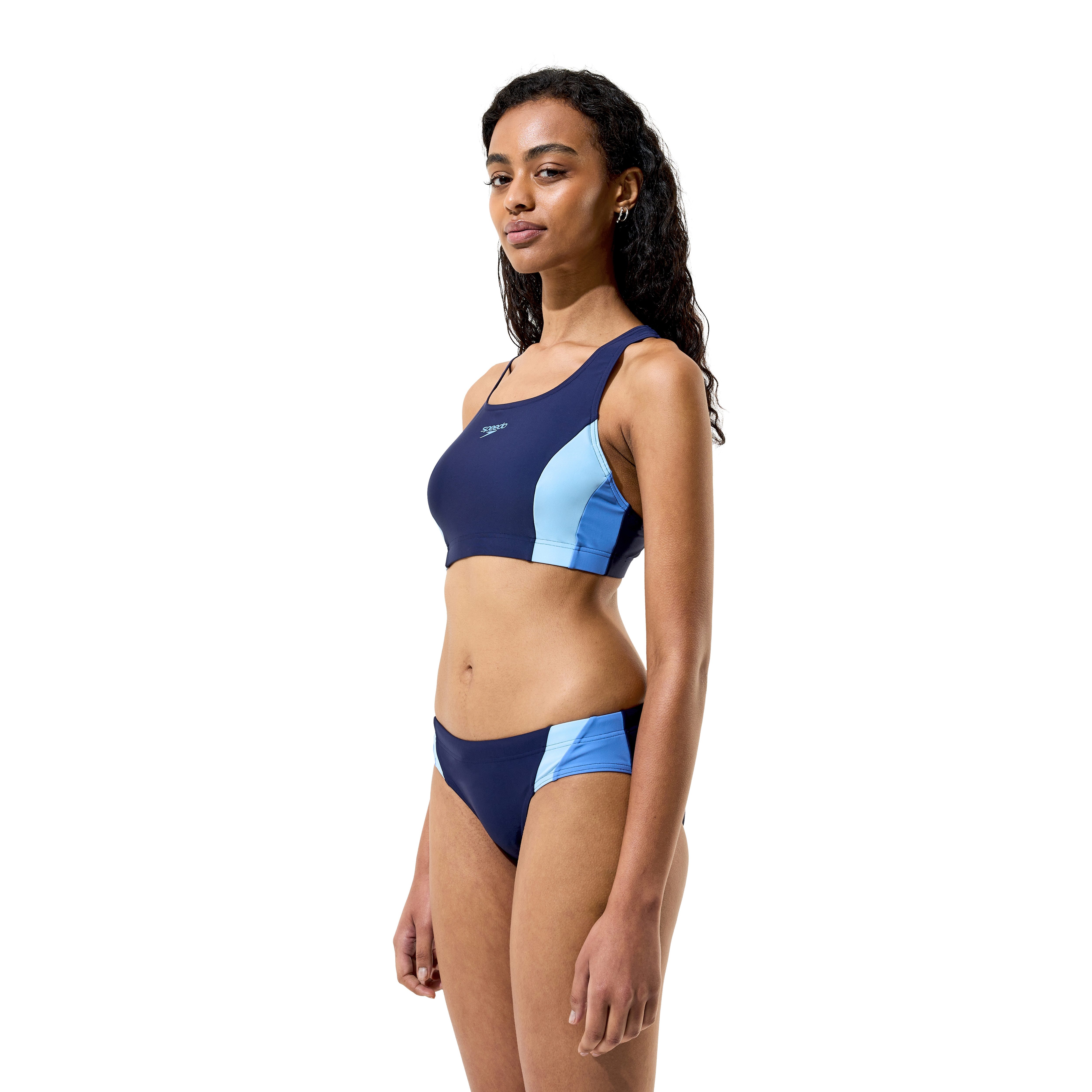 Speedo Bustier-Bikini CLRBLCK SPLCE 2.0 2PC BLU/LTBLU (Set, 2-St) schnell trocknend