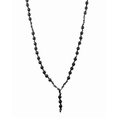 David Galvani Perlenkette »Herren Perlenkette geflochten Onyx Handmade Rosenkranz«, Handgeflochten