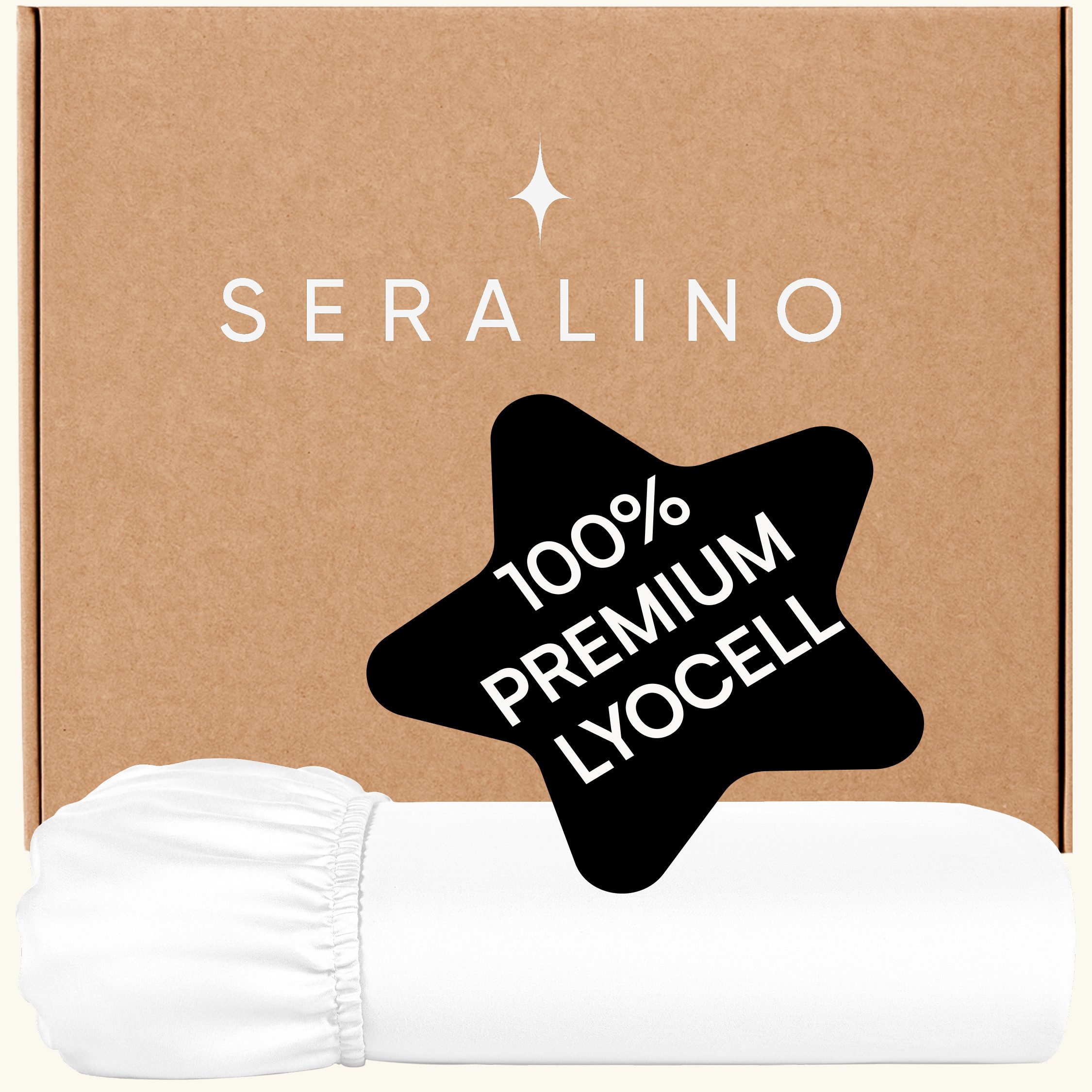 Seralino Spannbettlaken 100% Lyocell (Tencel), weiches, atmungsaktives Spannbetttuch, Gummizug: rundum, Geeignet für Matratzenhöhe bis 30 cm; besonders weich & atmungsaktiv.