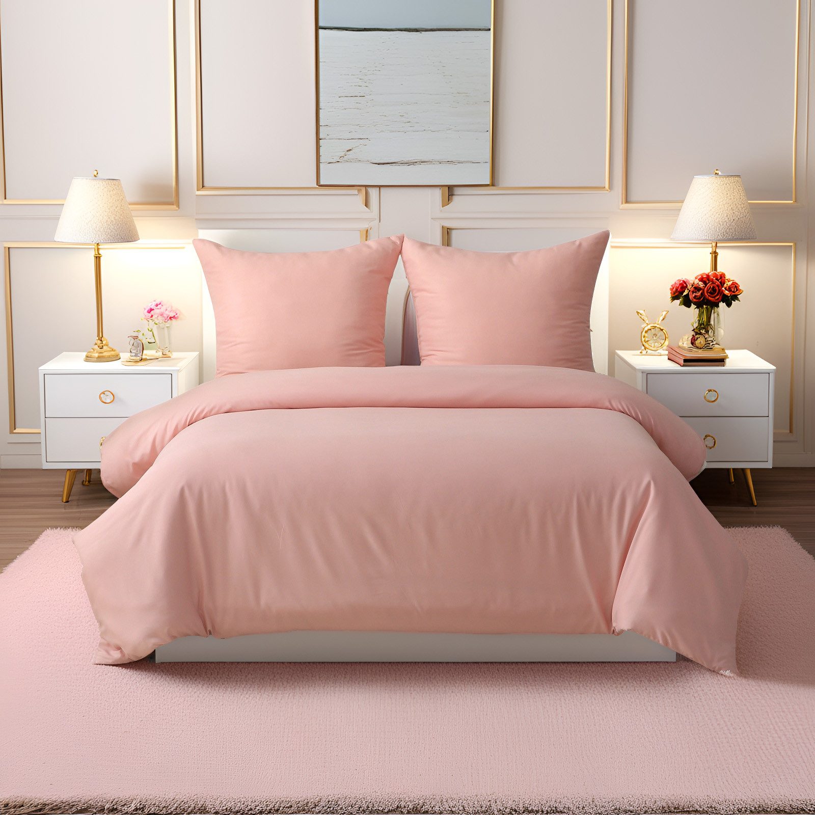 REDOM Bettwäsche Bettbezug Ganzjahres Bettwäsche-Set, 2 Stücke 135x200 cm m günstig online kaufen