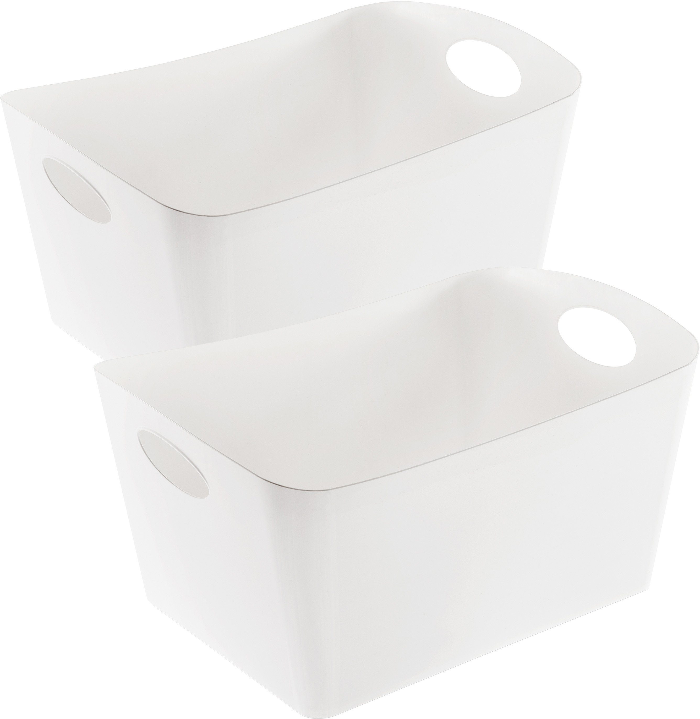 KOZIOL Organizer BOXXX L (Set, 2 St), Aufbewahrungsbox, Made in Germany, 100% recyceltes Material, 15 Liter recycled white