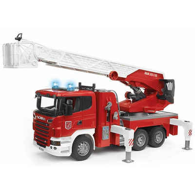 Bruder® Spielzeug-Feuerwehr 03590 - Scania R-Serie Feuerwehrleiterwagen mit Wasserpumpe, Light & Sound Modul, Maßstab 1:16, für Kinder ab 4 Jahren