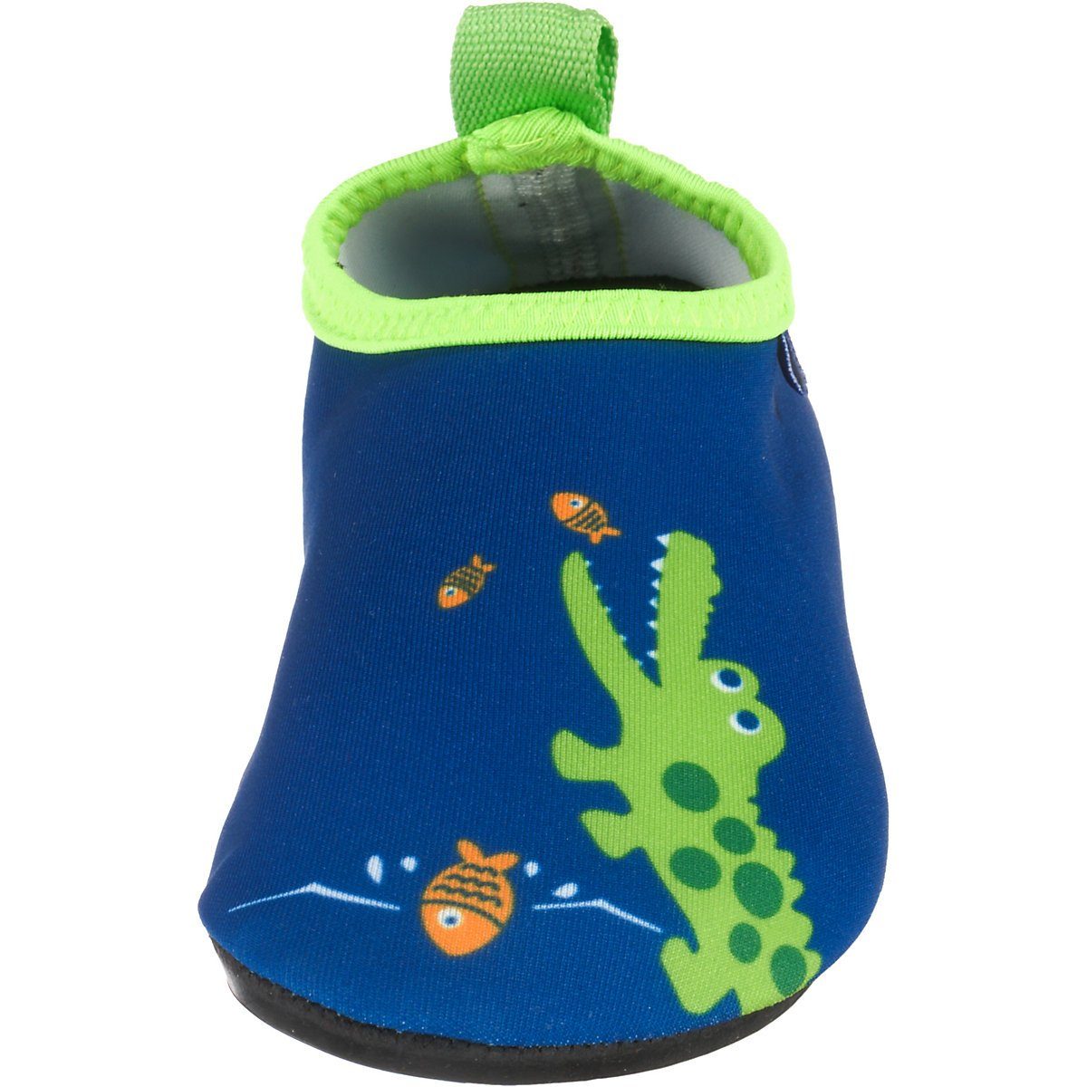 Playshoes mit Sohle Badeschuhe Wasserschuhe rutschhemmender Passform, Barfuß-Schuh Badeschuh Schwimmschuhe, flexible Motiv Krodkodil-blau