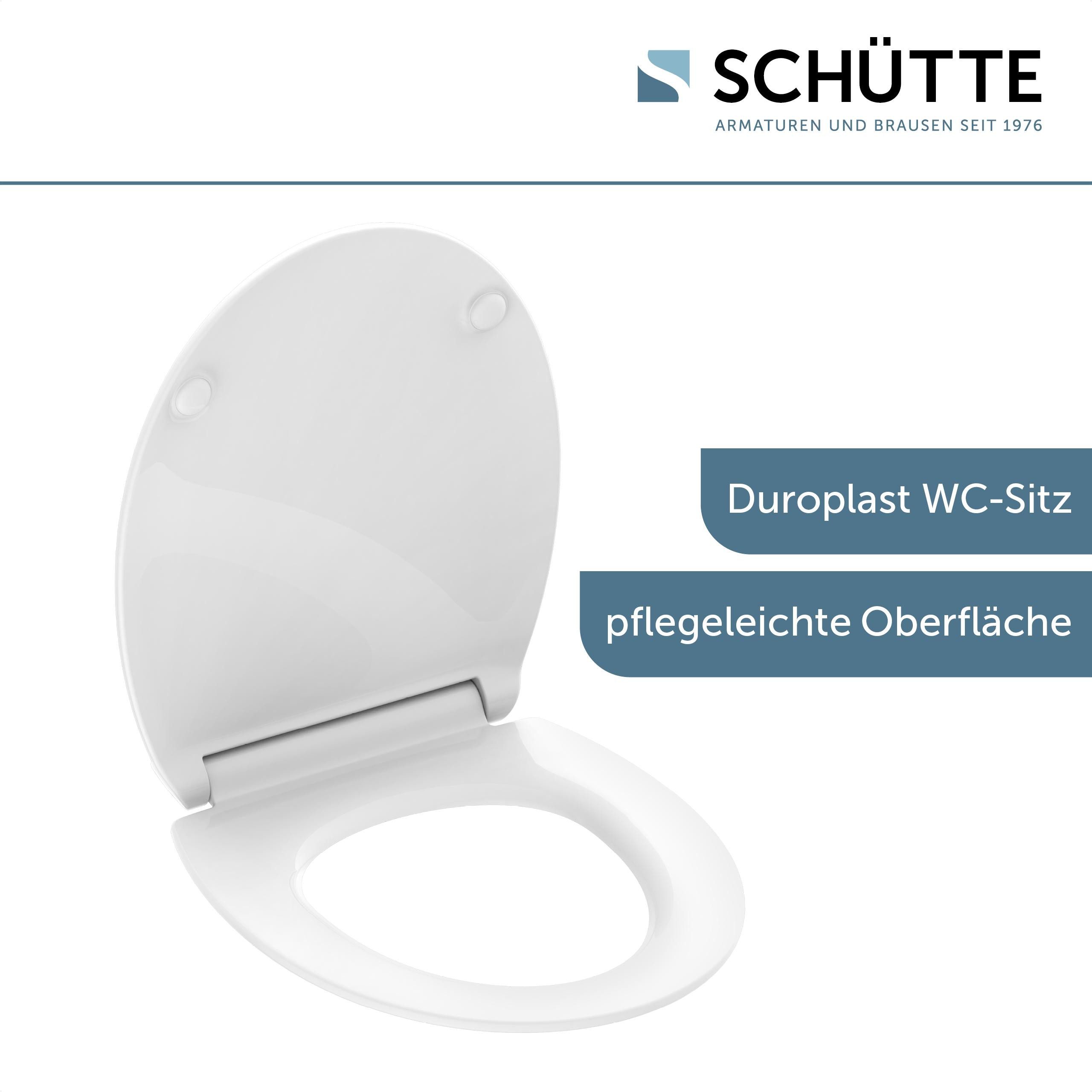Schütte WC-Sitz Duroplast, WHITE PRO 9 (WC-Sitz, Befestigungsmaterial, Mont günstig online kaufen