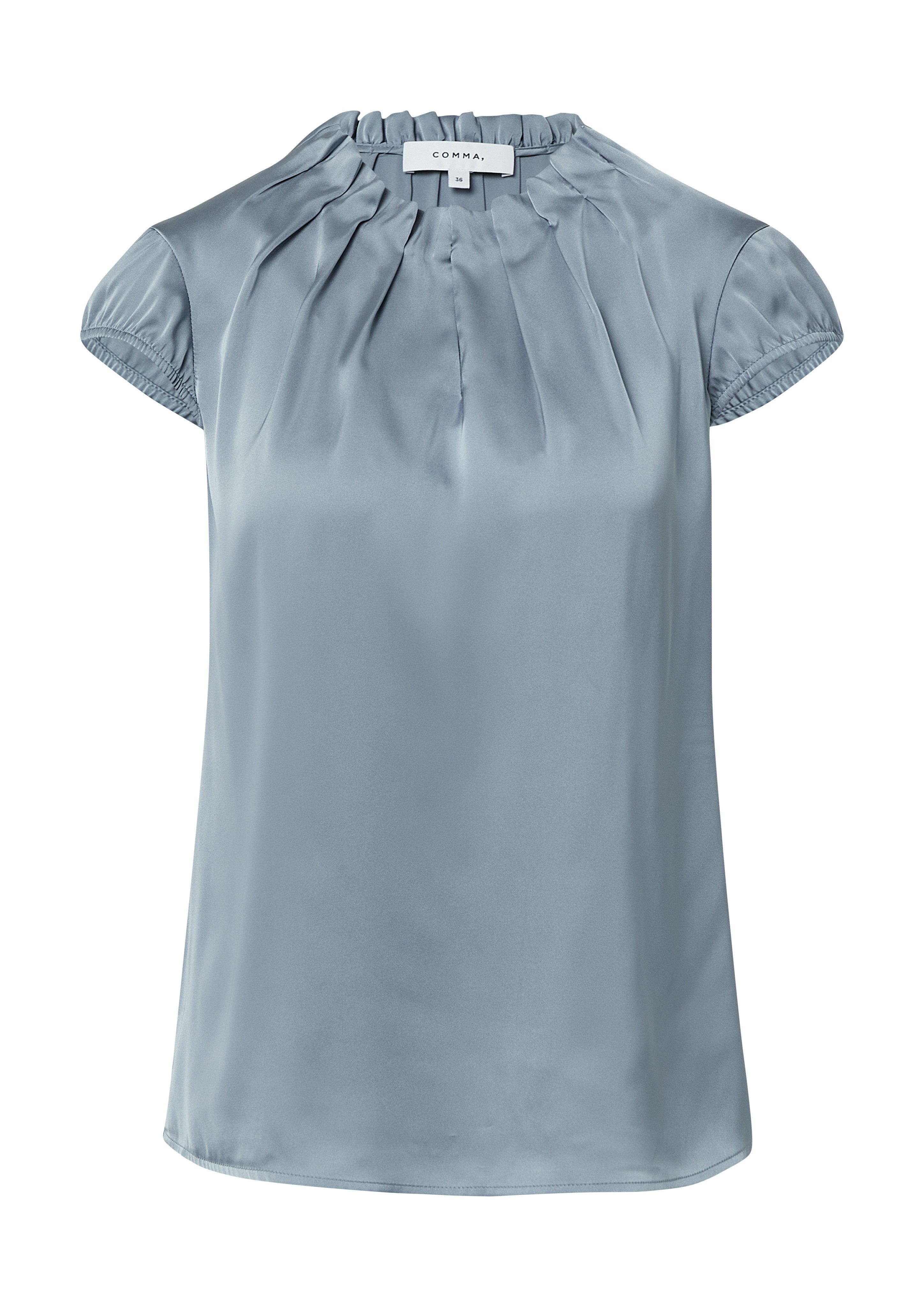 Comma Shirtbluse Satin, mit gerafftem Stehkragen günstig online kaufen