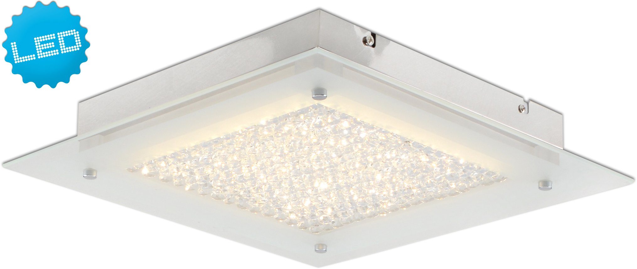 näve LED Deckenleuchte Glasgow, LED fest integriert, Warmweiß, LED Deckenlampe>>Glasgow<<,incl.90x SMD2835 LED total 18W