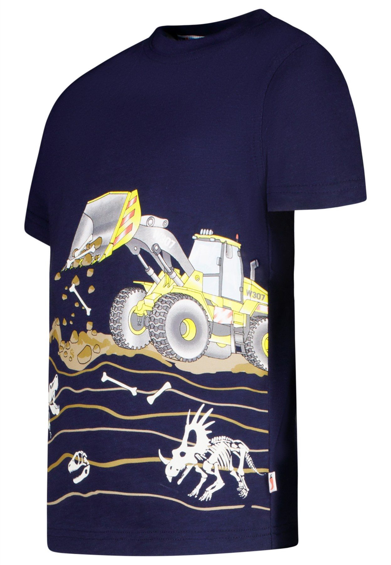 SALT AND PEPPER T-Shirt Salt & Pepper Jungen leuchtender Bagger/Dino Print T-Shirt true navy (1-tlg)