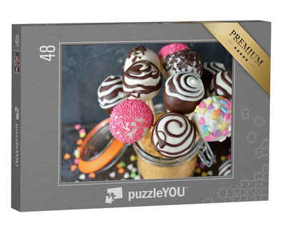 puzzleYOU Puzzle Verschiedene Cake Pops, dekoriert, 48 Puzzleteile, puzzleYOU-Kollektionen Kuchen, Süßigkeiten, Essen und Trinken