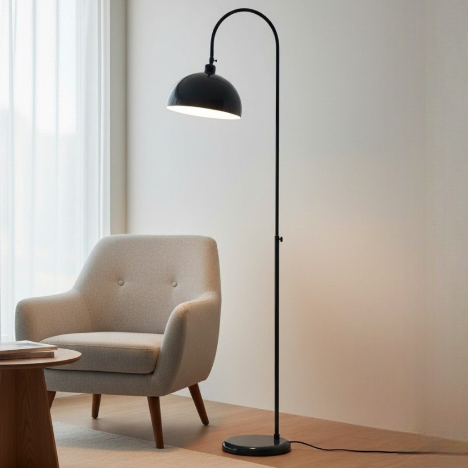 Bamyum Stehlampe Moderne Stehlampe aus Metall mit E27, verstellbarer Lampenschirm, ohne Leuchtmittel, E27, verstellbarer Lampenschirm, Stehluchte mit Ablage