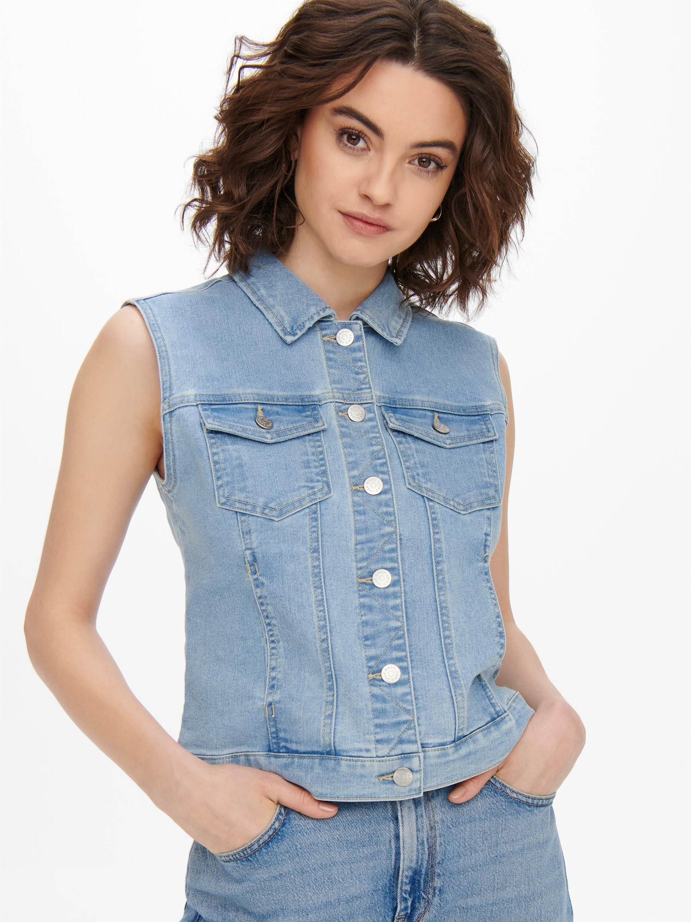 ONLY Jeansweste Wonder (1-tlg) Plain/ohne Details