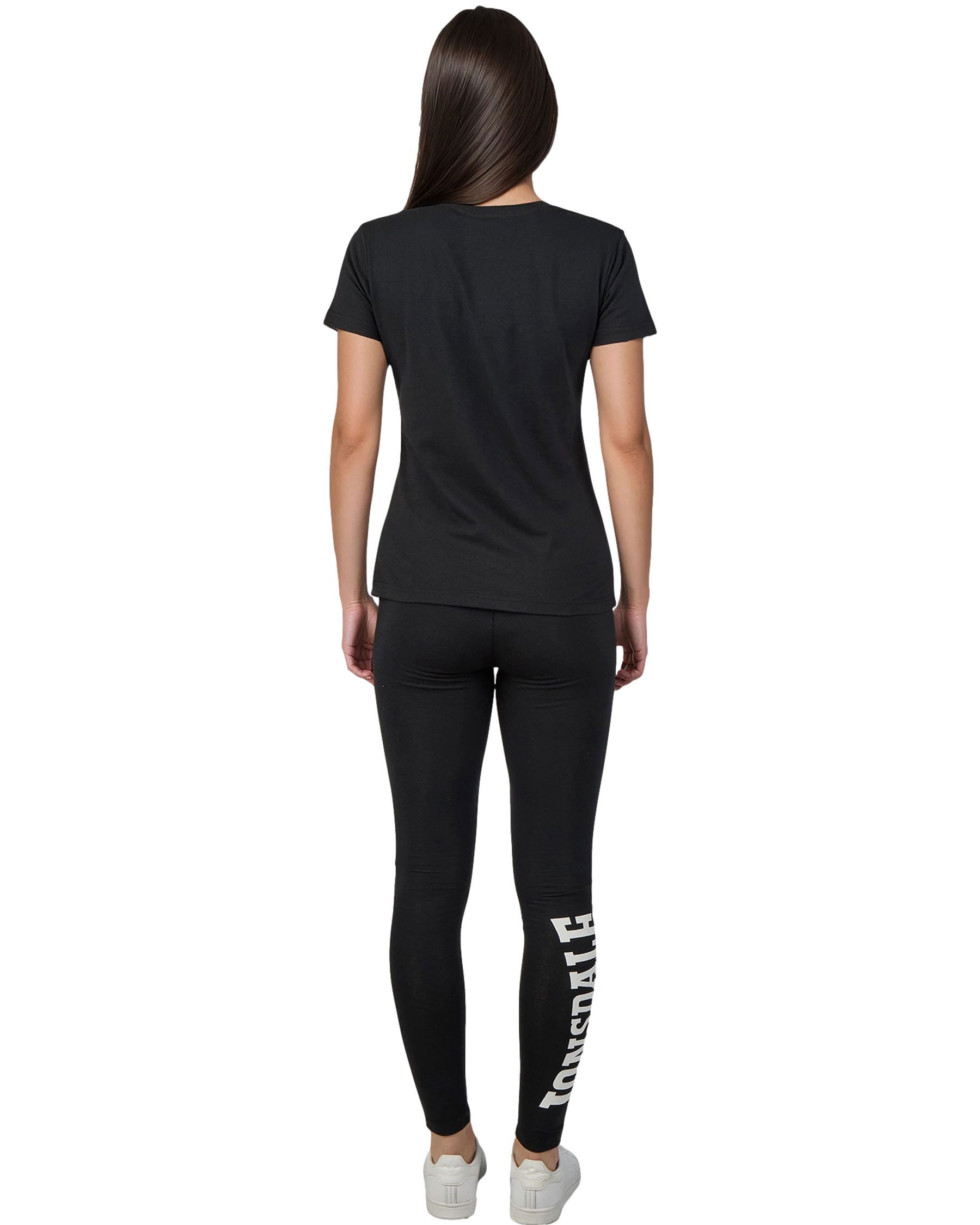 Lonsdale Shirt & Leggings Lonsdale Damen T-Shirt und Leggings Set Juniper (Set, 2 Teilig) logodruck