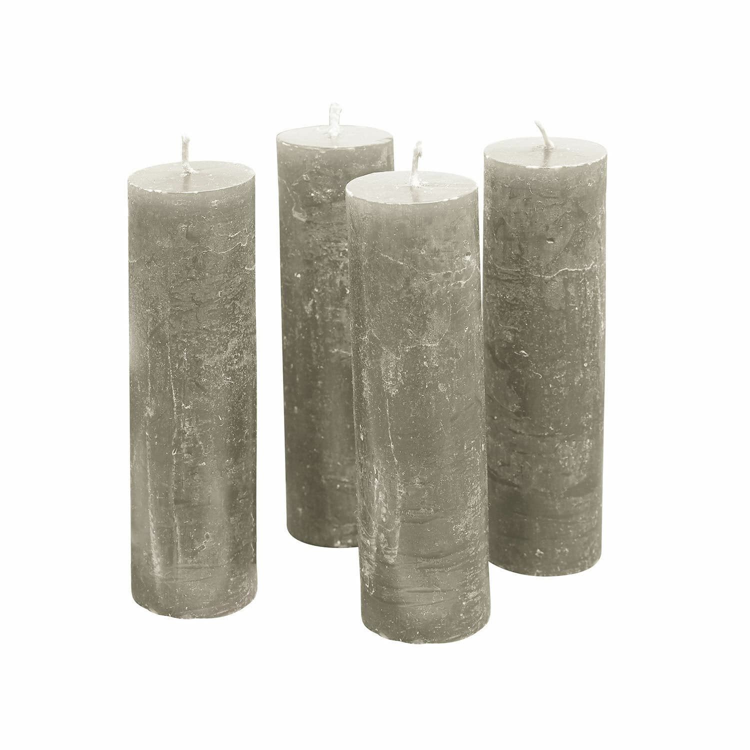 Mirabeau Stumpenkerze Kerze 4er Set Muriel taupe (4er Set, 4er Set), none