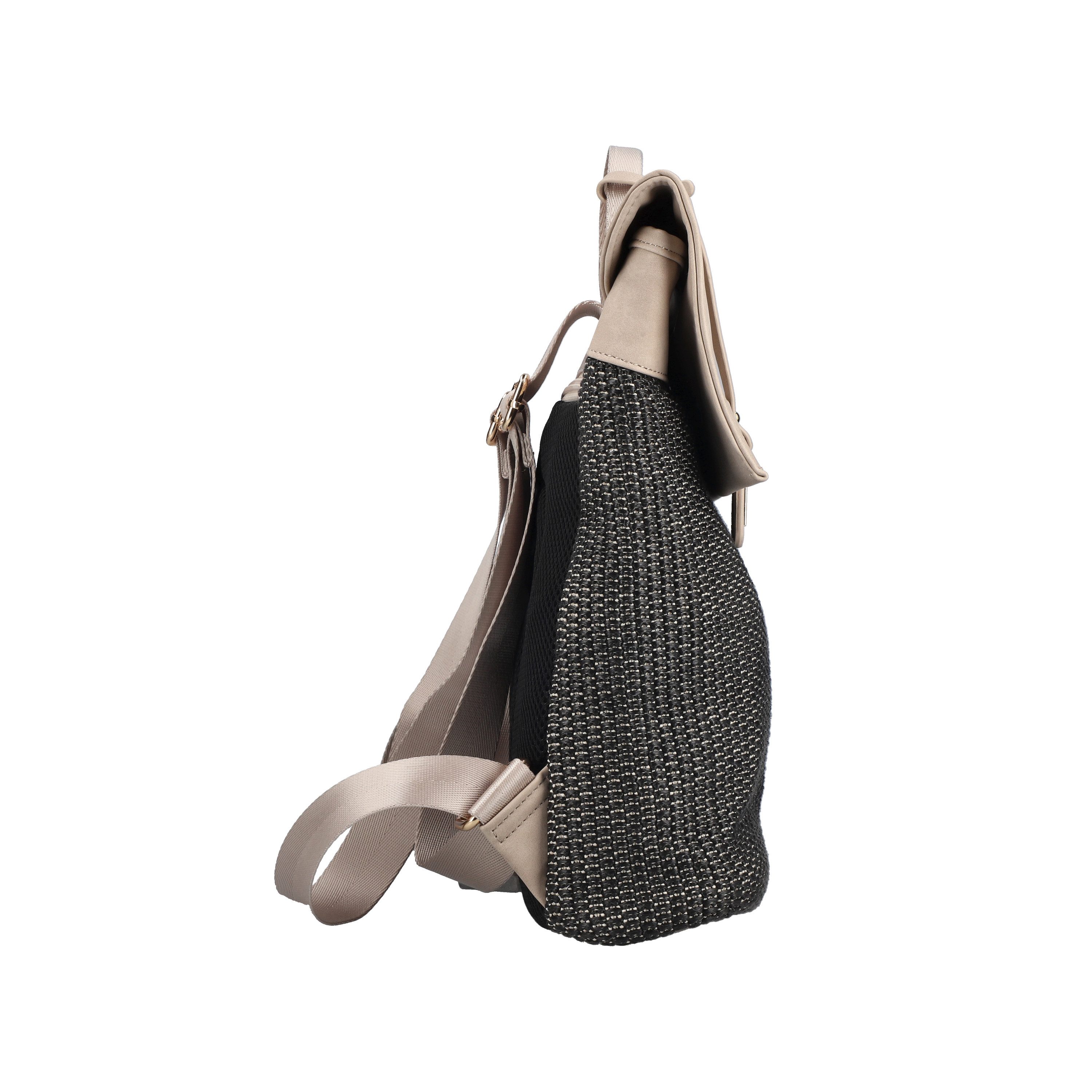 Rieker Cityrucksack, Damen Freizeitrucksack mit kontrastfarbigem Überschlag