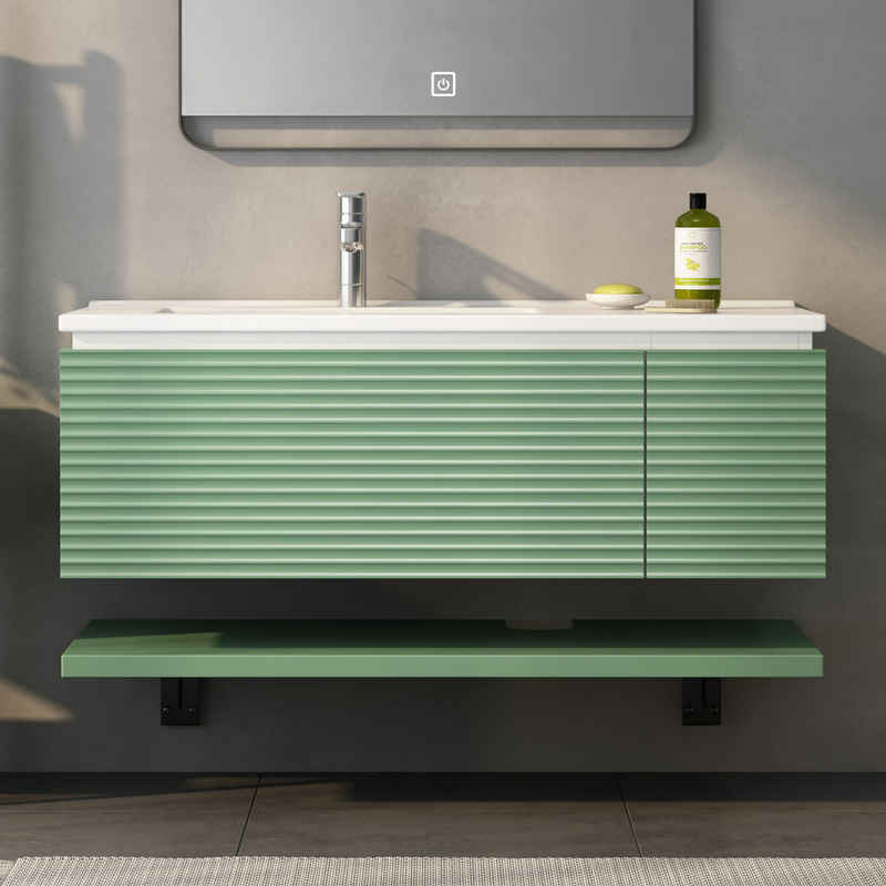 MODFU Badmöbel-Set Badschrank, Waschbecken in Breite 90 cm, Waschplatz mit 1 Schubladen, ohne Spiegel