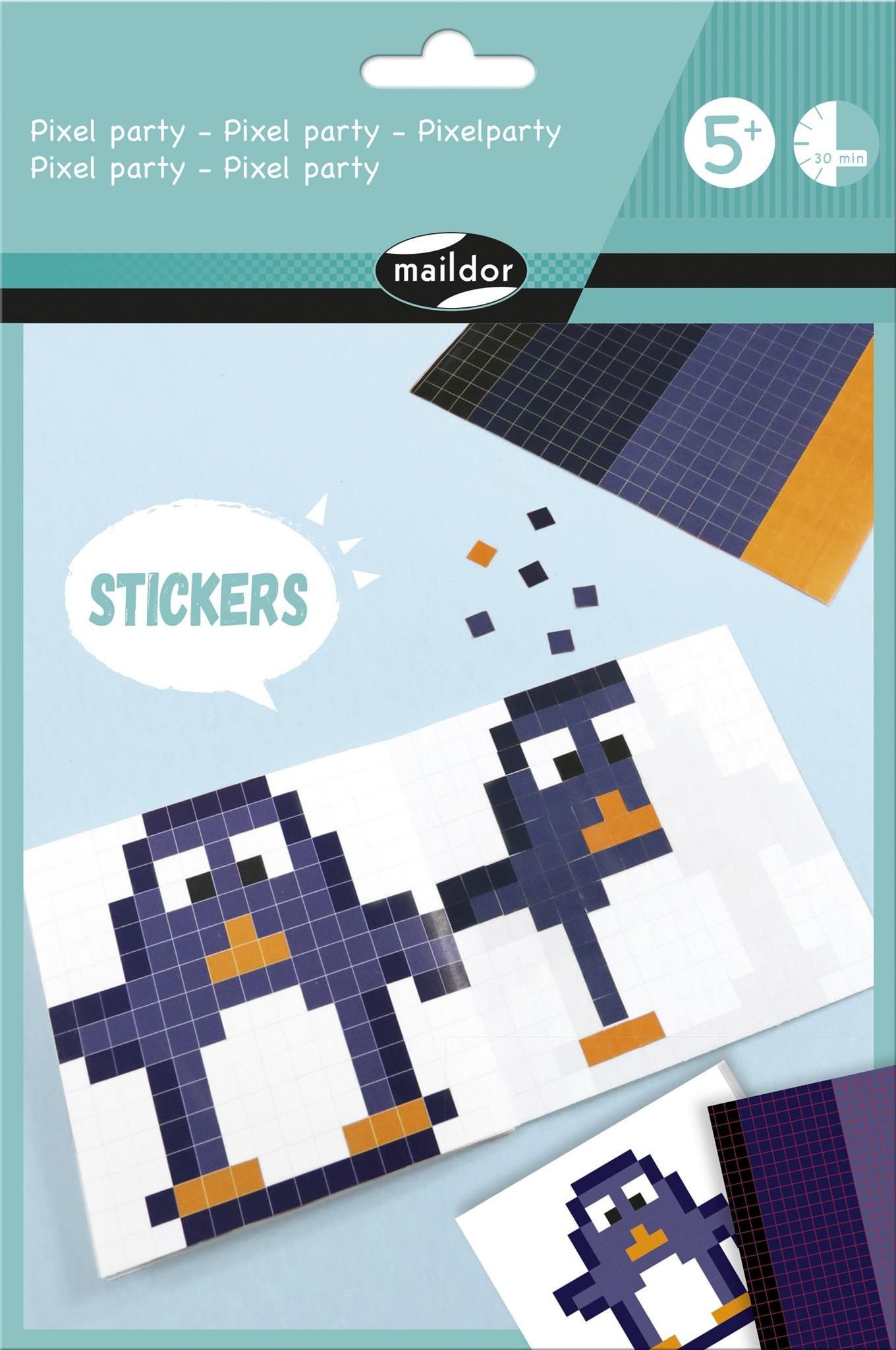 maildor Stickerbuch Maildor Heft mit 6 Pixelfiguren u. Sticker