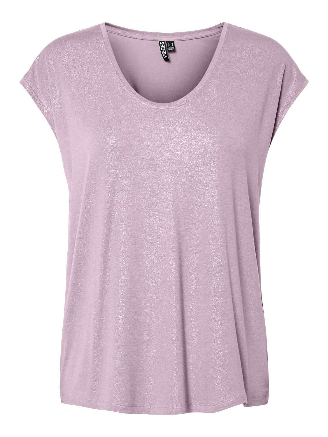 pieces Kurzarmshirt PCALICE SS GLITTER TEE JRS NOOS BC Viskosemischung, loose fit