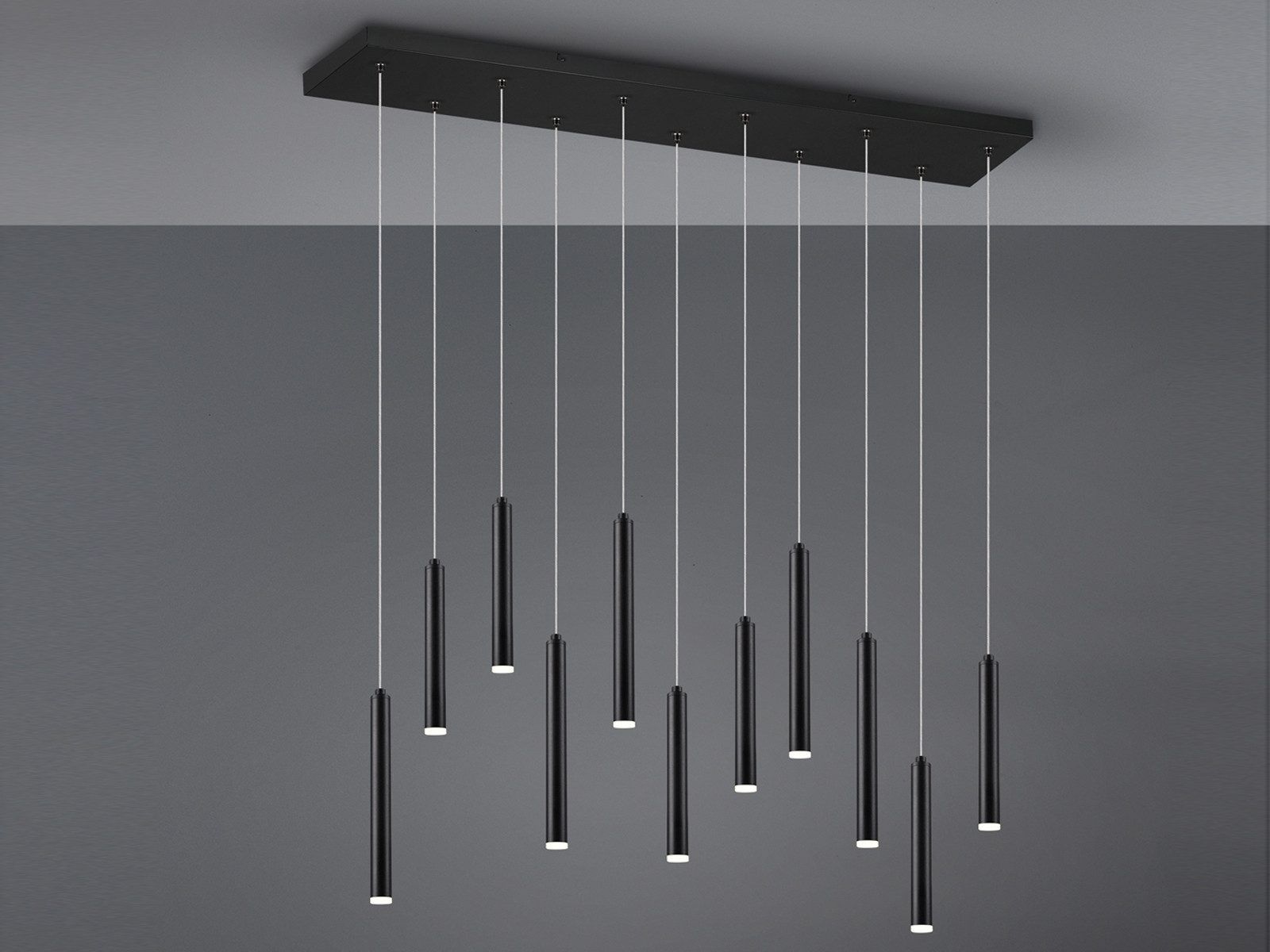 TRIO Leuchten LED Pendelleuchte, Dimmfunktion, LED fest integriert, Warmweiß, Ausgefallene Esstisch-Lampe hängend aus Metall, 11-flammig B: 115cm